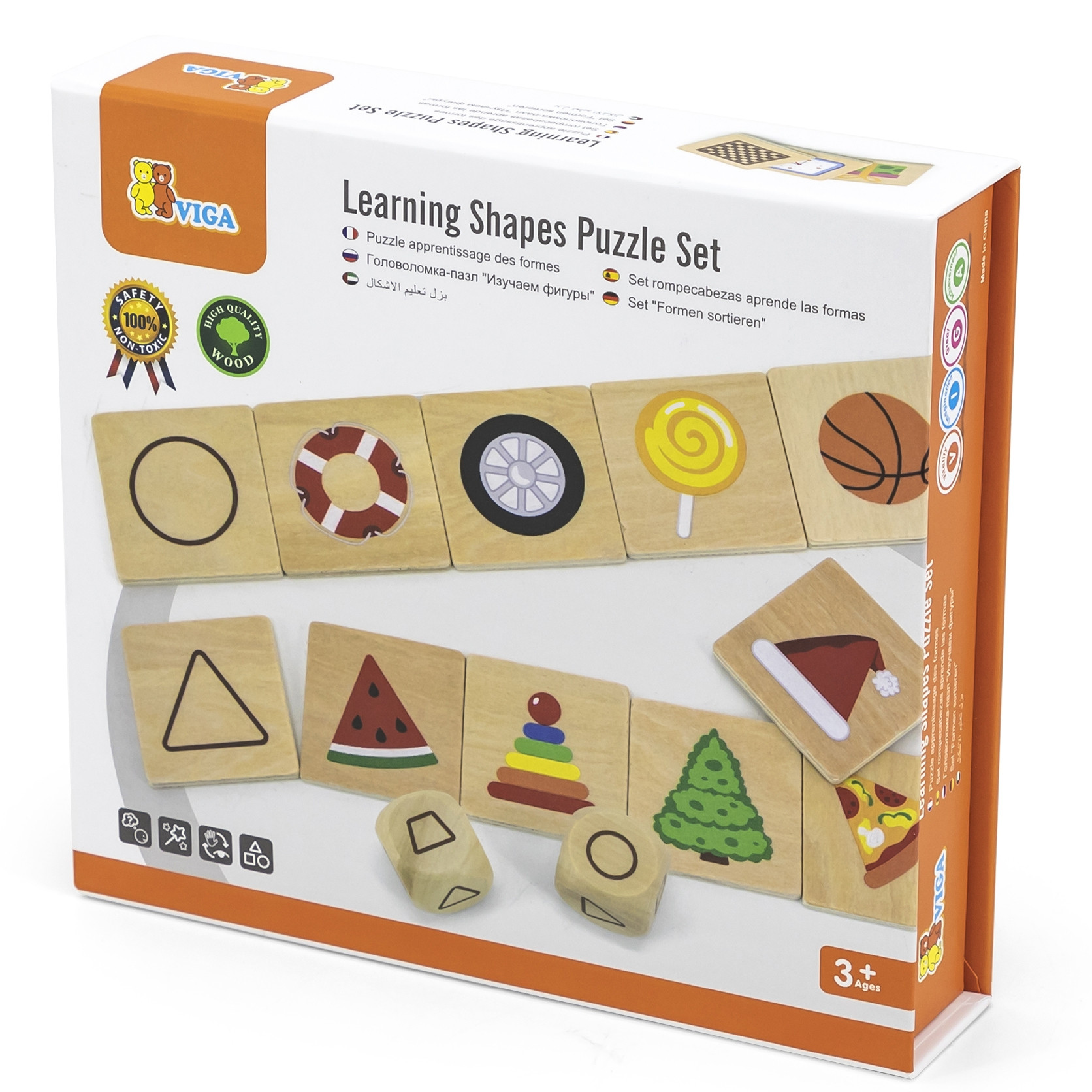 VIGA Educational Game Wooden Puzzle Match Shapes 37 pcs. - Slika 6