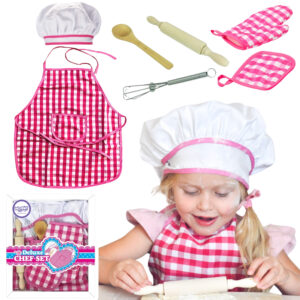 WOOPIE Little Chef Set: Cooking Suit, Kitchen Accessories, 7 Pieces, Apron