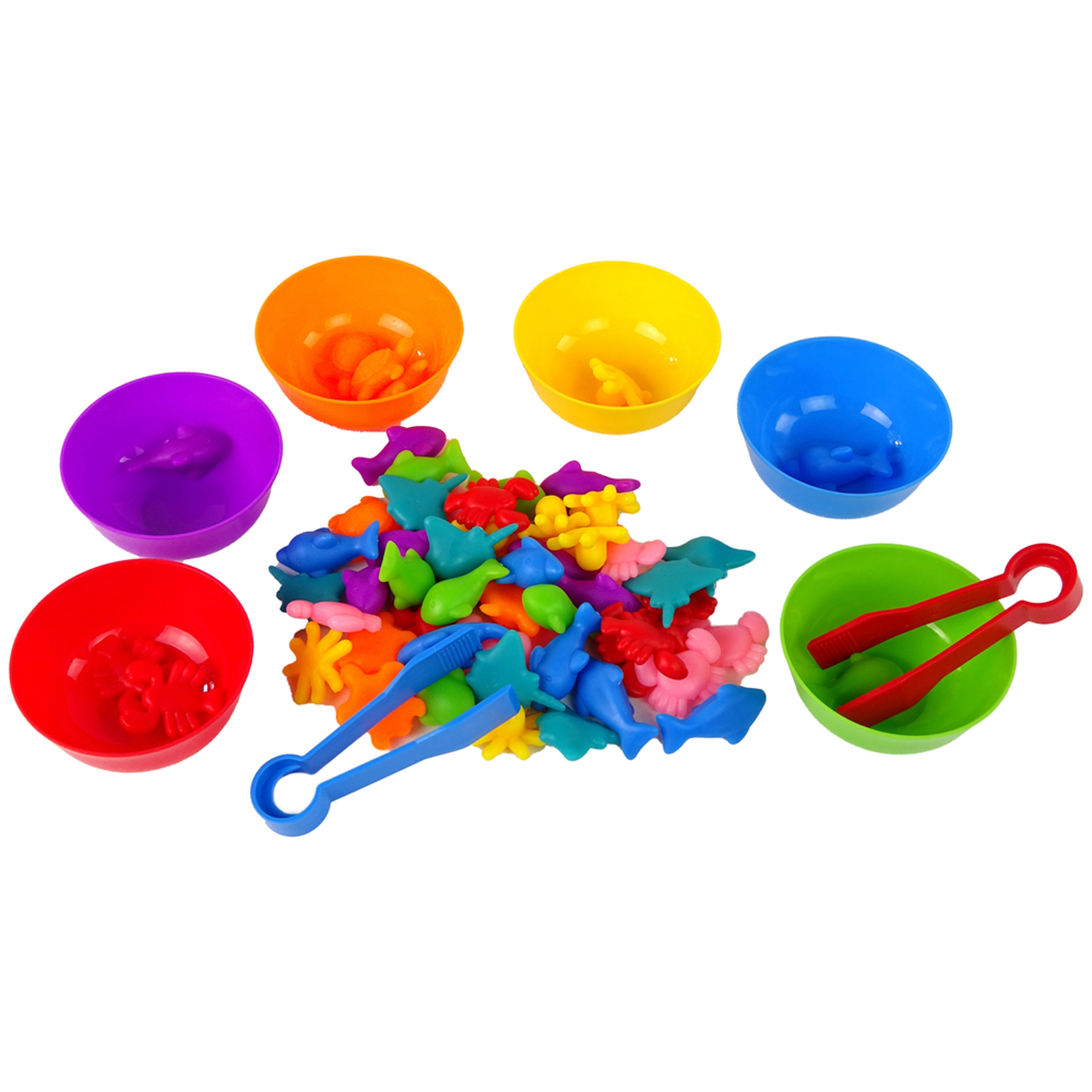 WOOPIE Montessori Educational Game Color Sorter Sea Land 64 pcs. - Slika 5