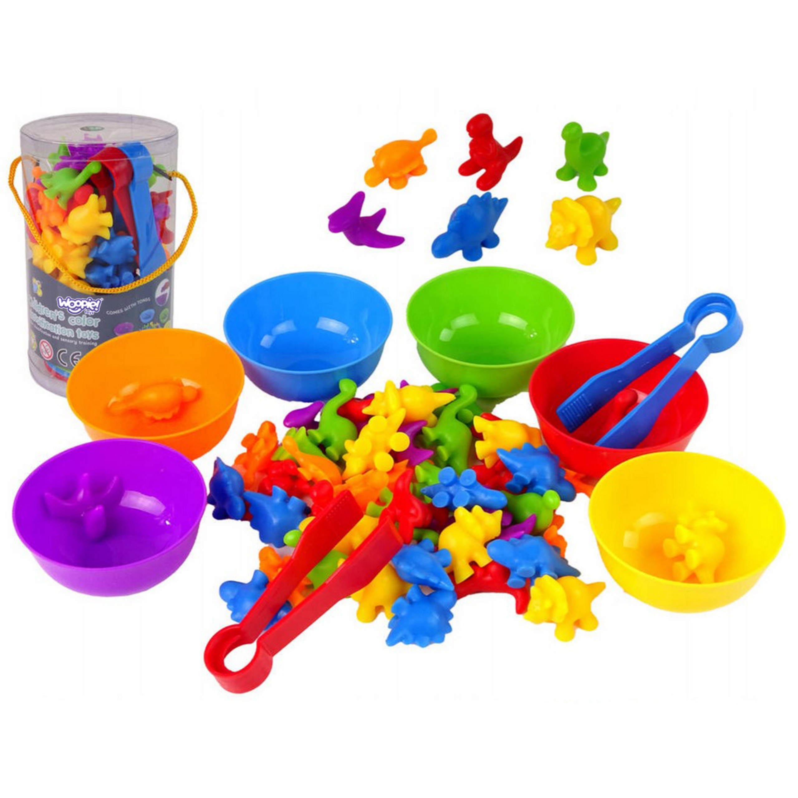 WOOPIE Montessori Educational Game Color Sorter Dinosaurs 56 pcs. - Slika 6