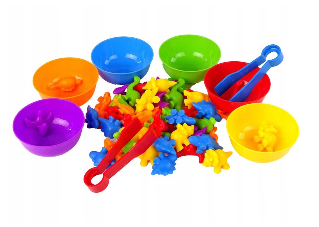 WOOPIE Montessori Educational Game Color Sorter Dinosaurs 56 pcs. - Slika 7