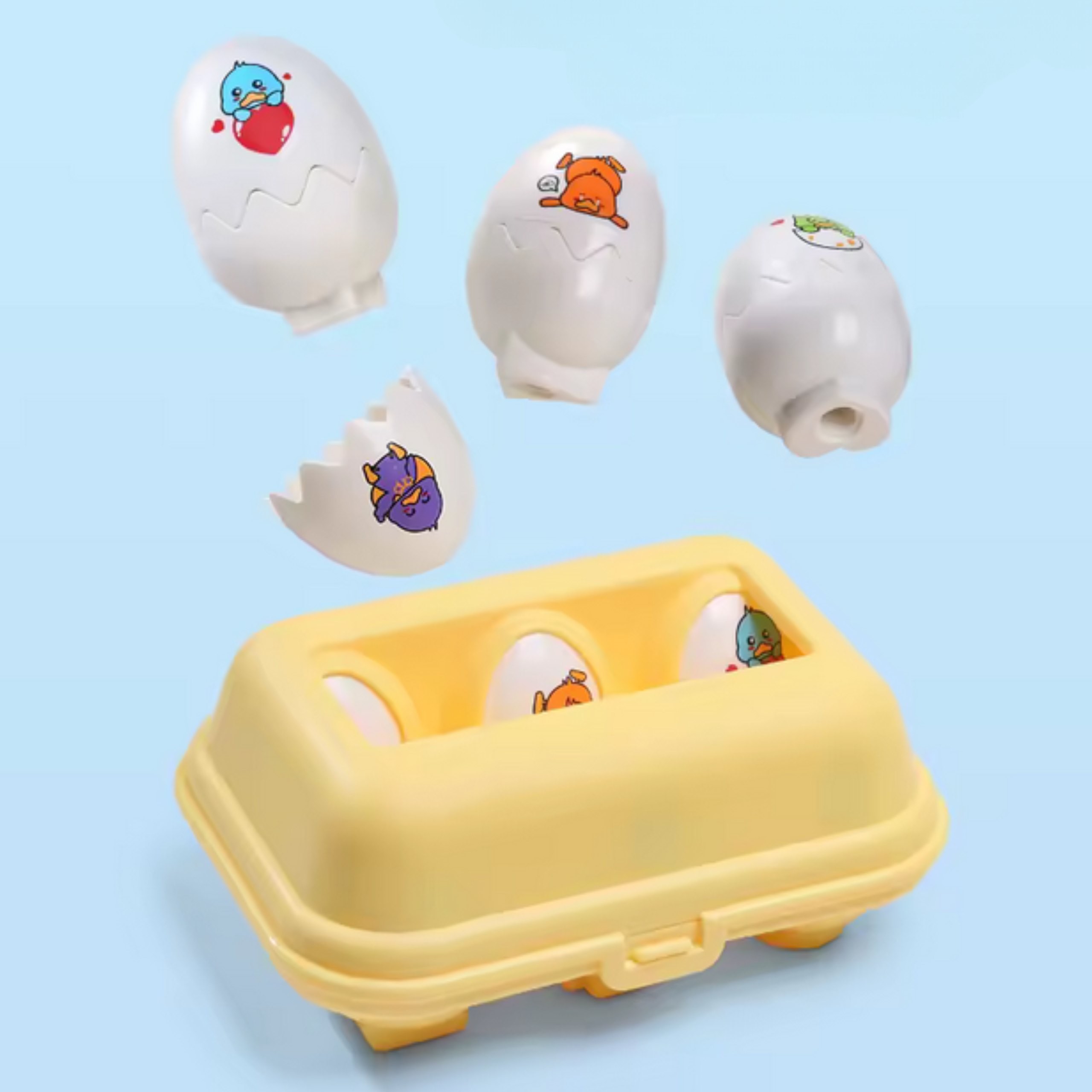 WOOPIE Montessori Shape Sorter Puzzle Match Fun Chicks Eggs 6pcs - Slika 7