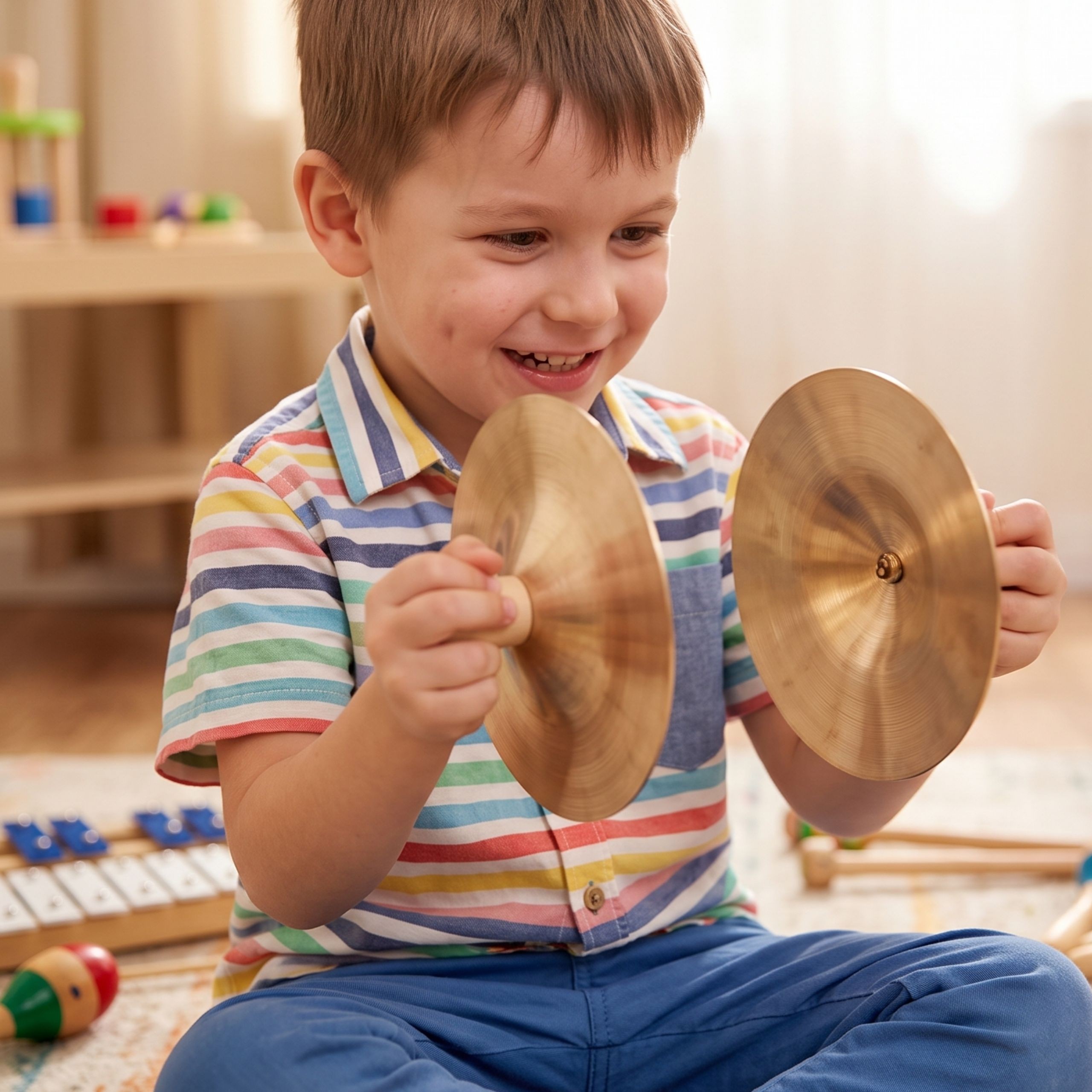 CLASSIC WORLD EDU Musical Instrument Cymbals (15 cm) for Children 2 pcs. - Slika 2