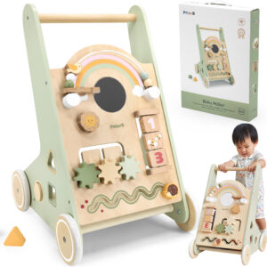 VIGA PolarB Wooden Push Walker Green Educational