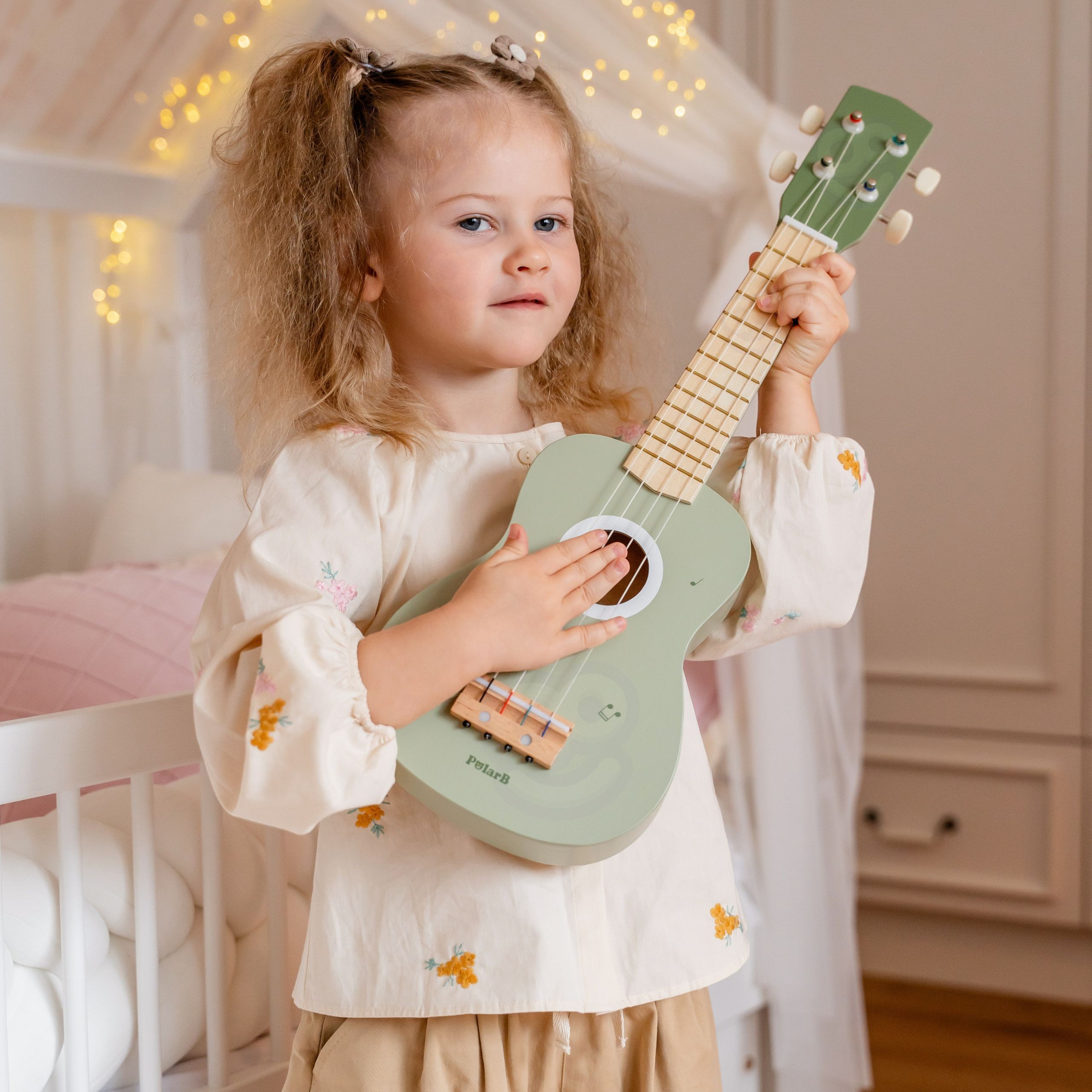 Viga Wooden Ukulele Guitar for Kids Green with Musical Notes - Slika 2