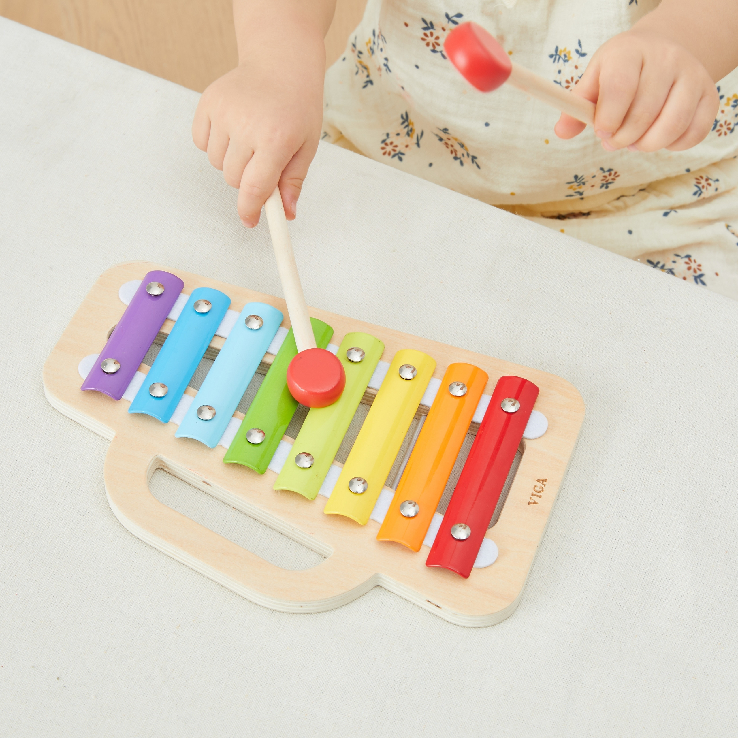 VIGA Cymbals Wooden Xylophone – Discover Your Little One's Musical Talent! - Slika 3