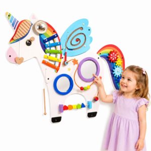 VIGA Wooden Manipulative Sensory Board Unicorn FSC Montessori Certificate