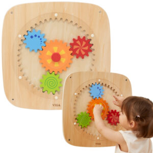 VIGA Wooden Board with Colored Gears