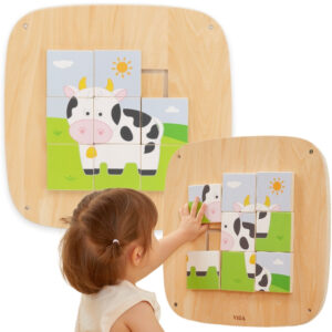 VIGA Wooden Manipulative Board Sensory Picture Puzzle