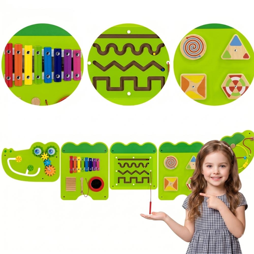 VIGA Crocodile Manipulative Sensory Board FSC Montessori Certificate