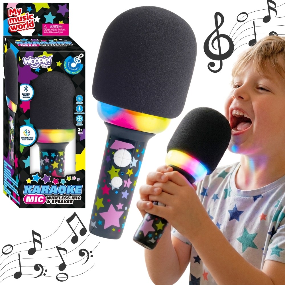 WOOPIE Wireless Karaoke Microphone with Speaker Black BT