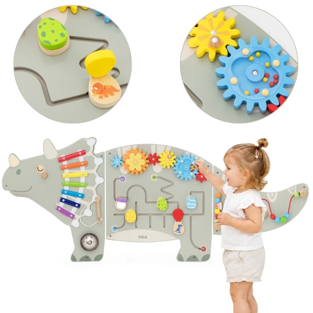 VIGA Triceratops Dinosaur Activity Wall Panel 18m+