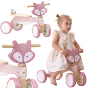 VIGA PolarB Wooden Fox Ride-On with Soft Wheels