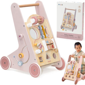 VIGA PolarB Wooden Push Walker Pink Educational