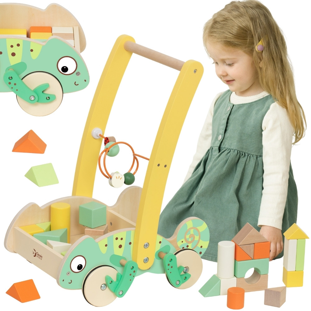 CLASSIC WORLD Wooden Chameleon Walker with Blocks