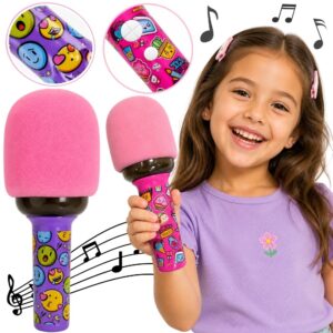 WOOPIE Wireless Karaoke Microphone with BT Speaker LED Pink