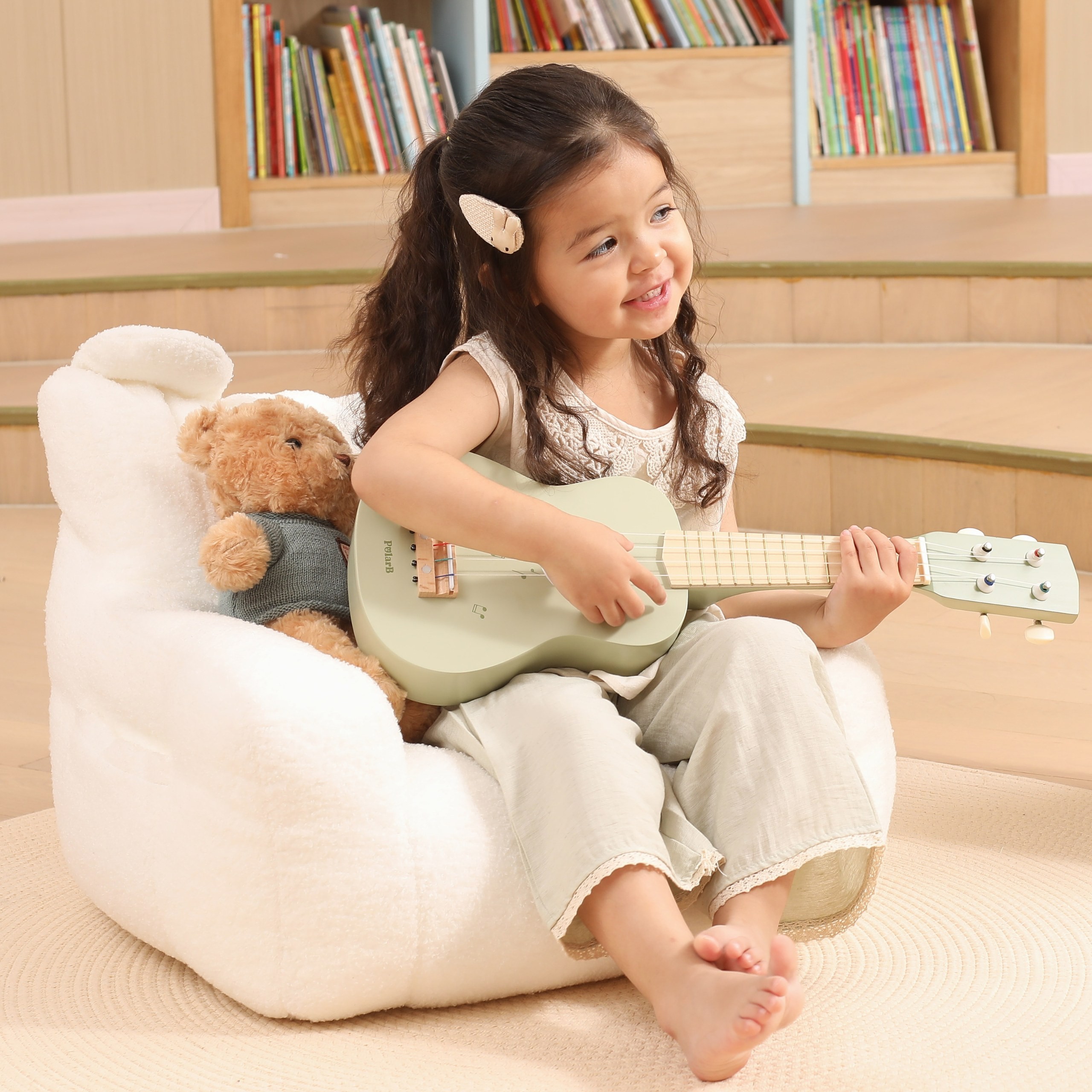 Viga Wooden Ukulele Guitar for Kids Green with Musical Notes - Slika 5