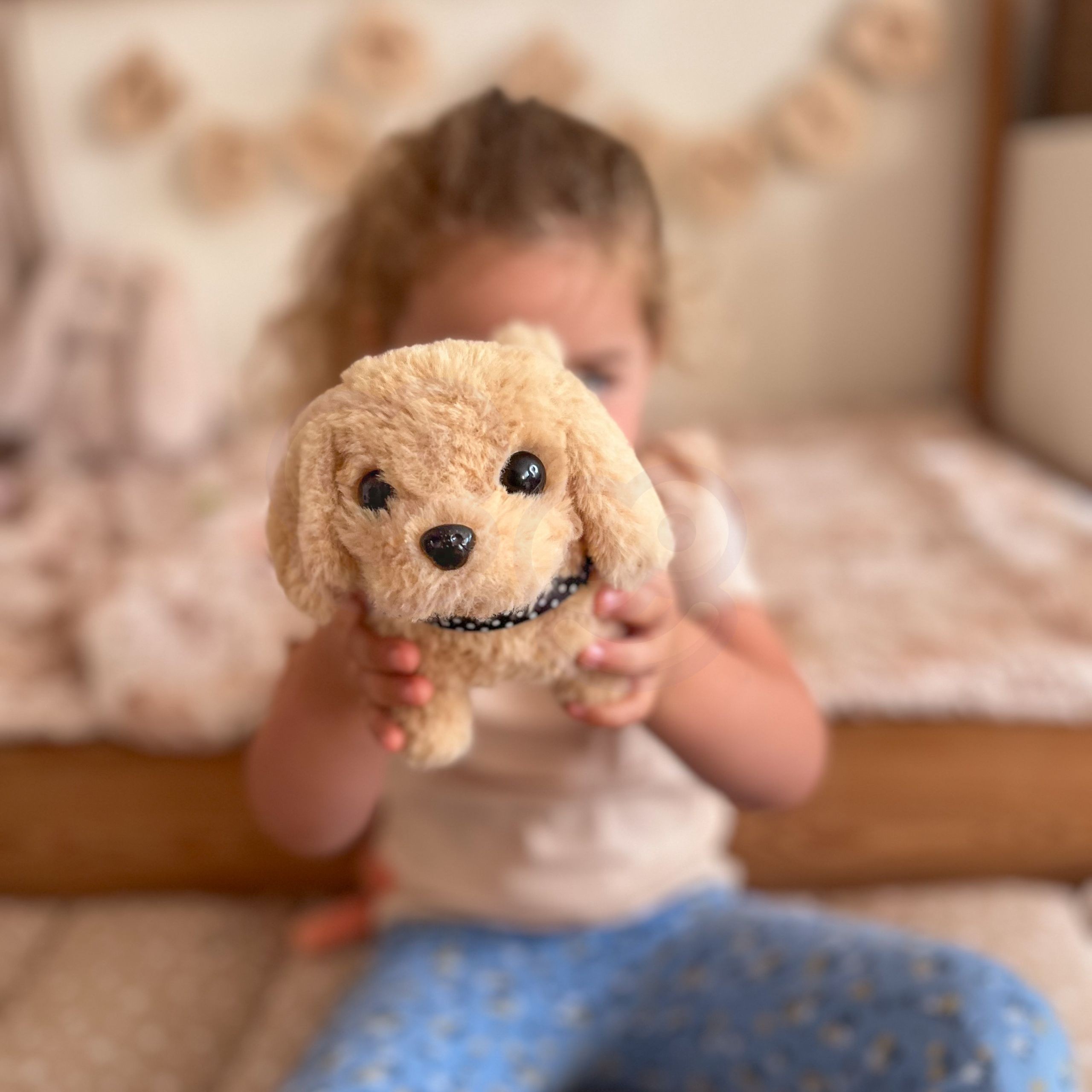 WOOPIE Interactive Plush Dog with Bone Bichon Golden Retriever - Slika 5