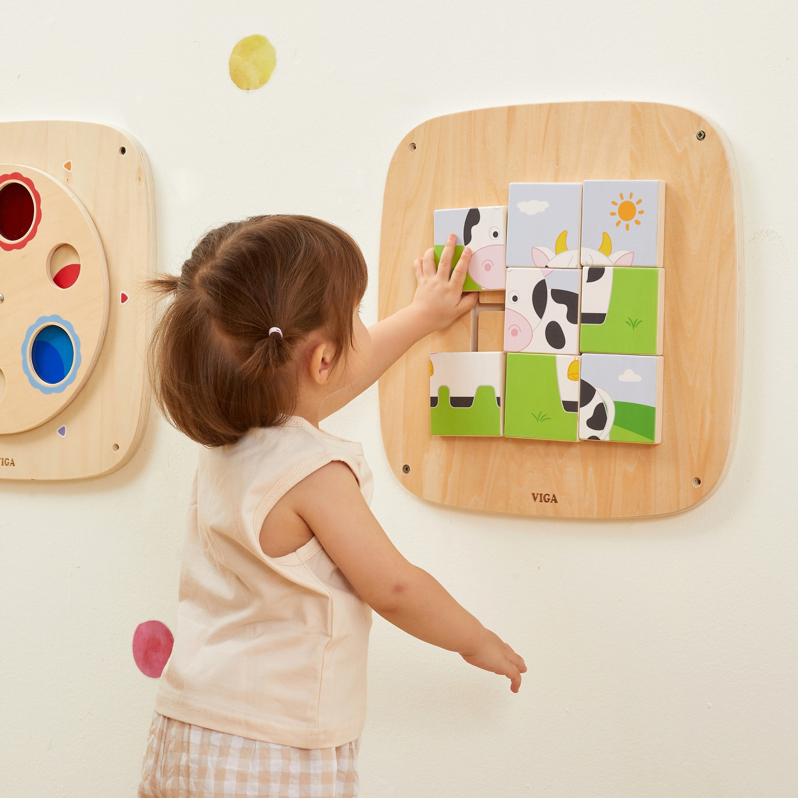 VIGA Wooden Manipulative Board Sensory Picture Puzzle - Slika 5
