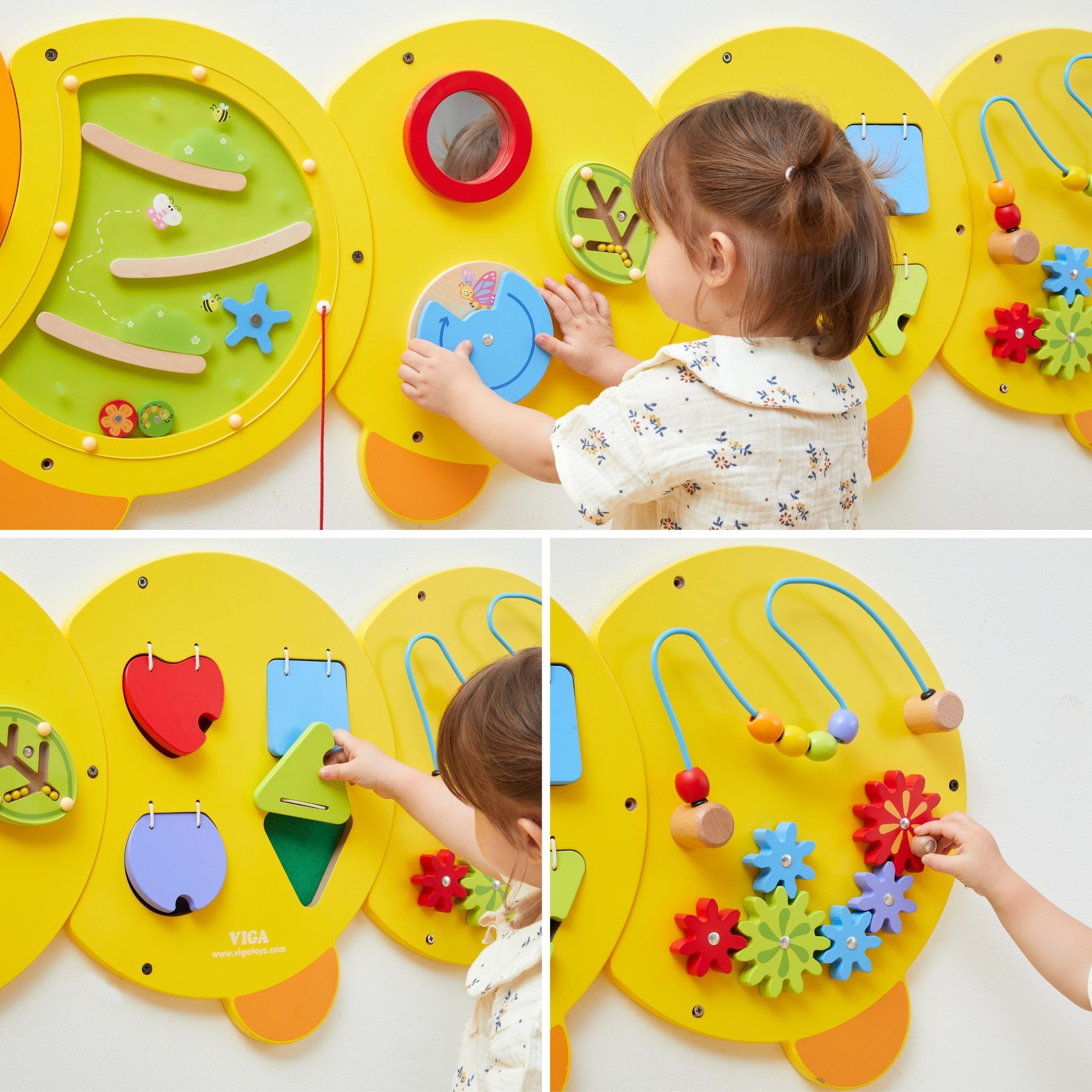 VIGA Large Wooden Caterpillar Activity Board - Slika 7