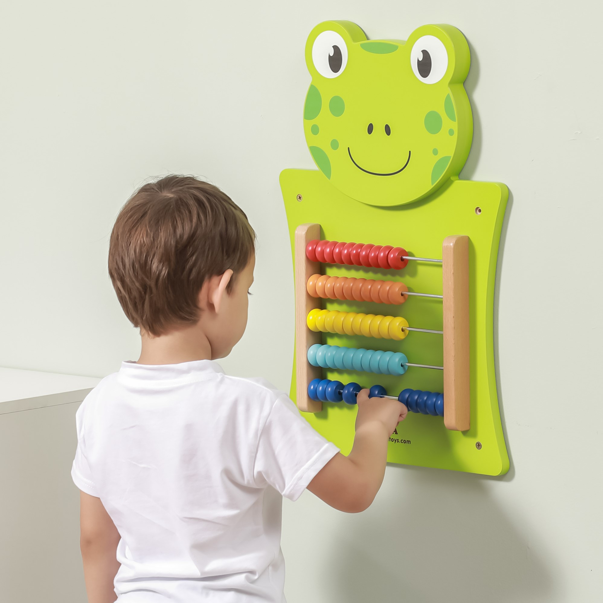 VIGA Wooden Manipulative Board Abacus Frog FSC Montessori Certificate - Slika 5
