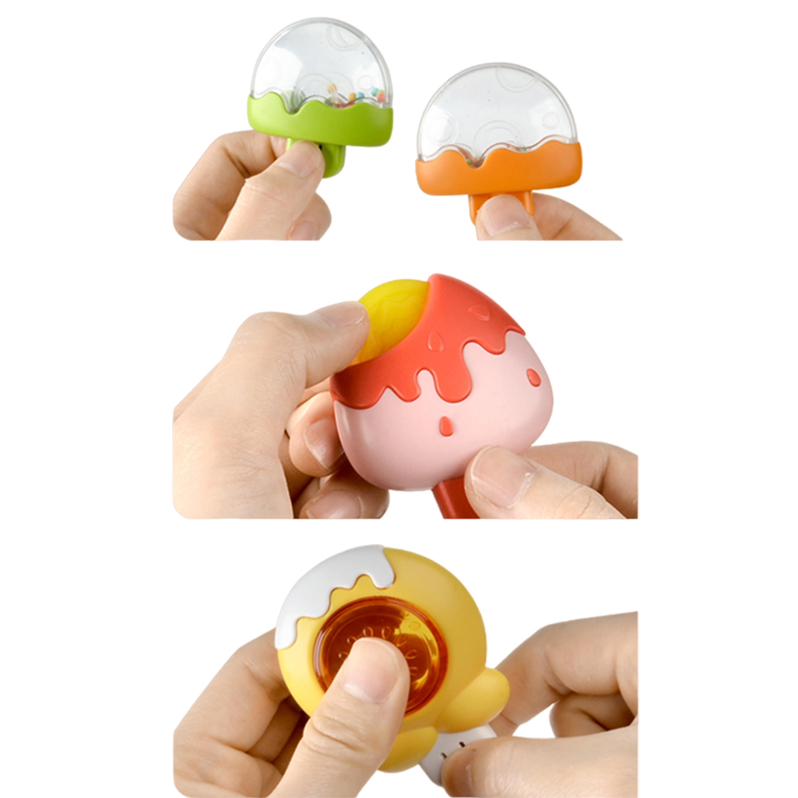 WOOPIE BABY Spinner Sensory Toy Bee Chicken Rabbit Interchangeable 3 pcs. - Slika 6