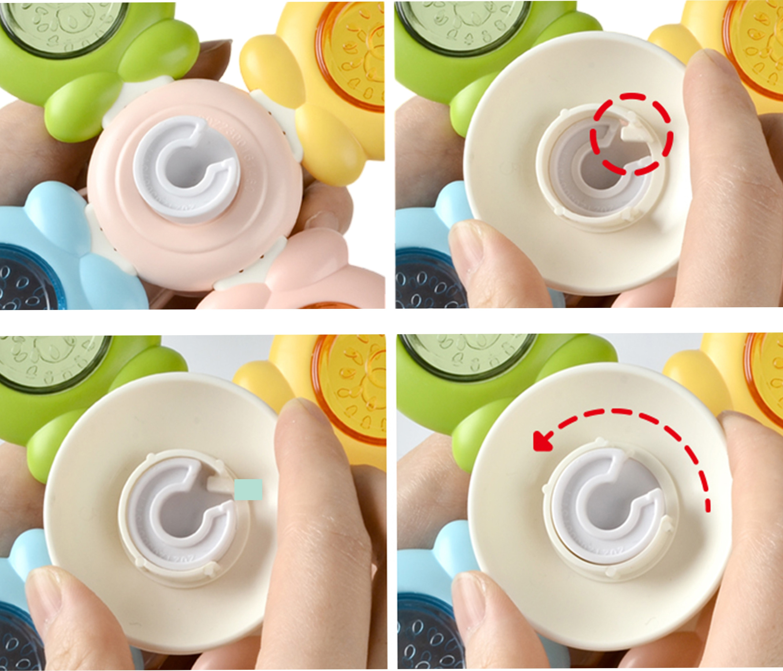 WOOPIE BABY Spinner Sensory Toy Bee Chicken Rabbit Interchangeable 3 pcs. - Slika 7