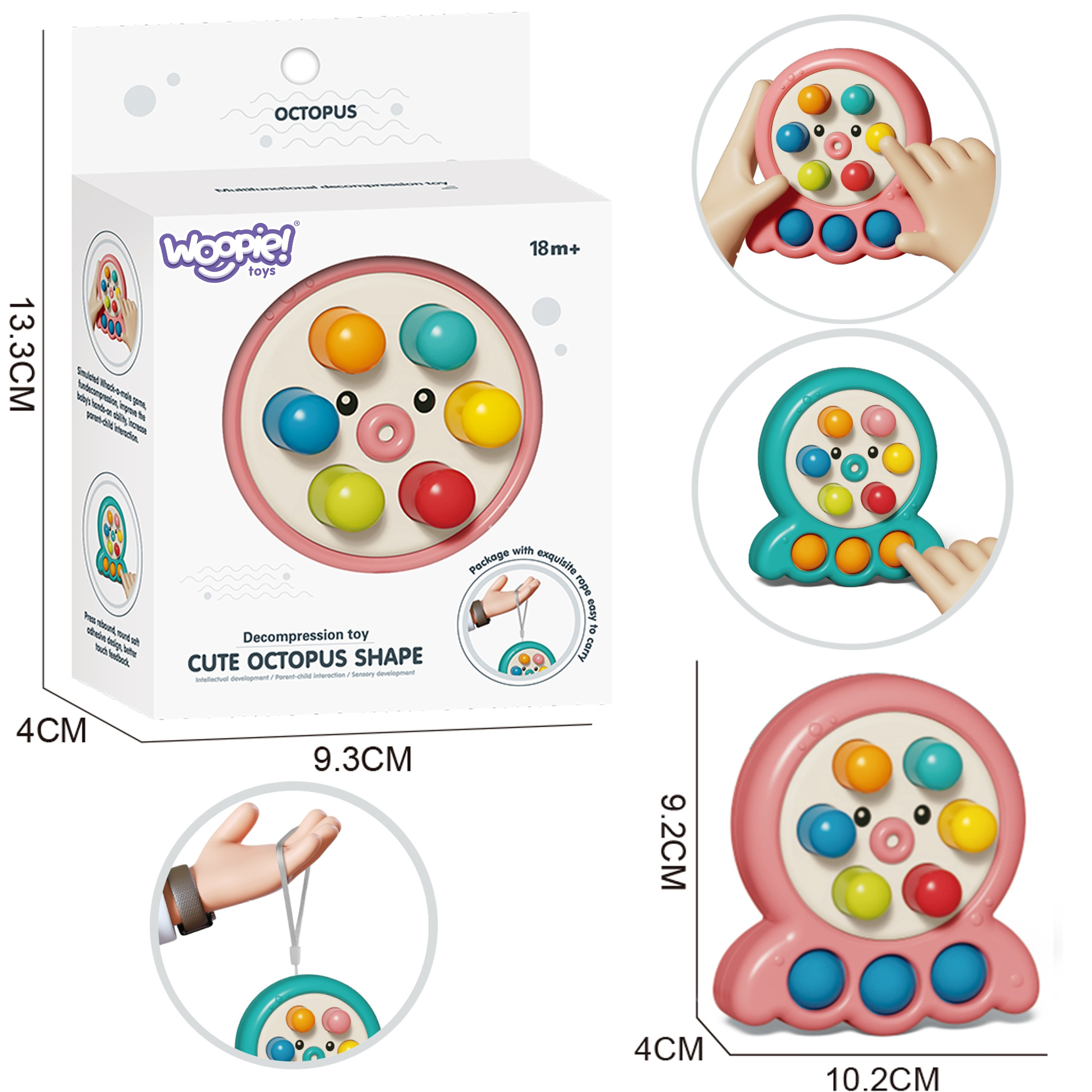 WOOPIE Arcade Game Stick Mole String Octopus Pink 2in1 - Slika 5