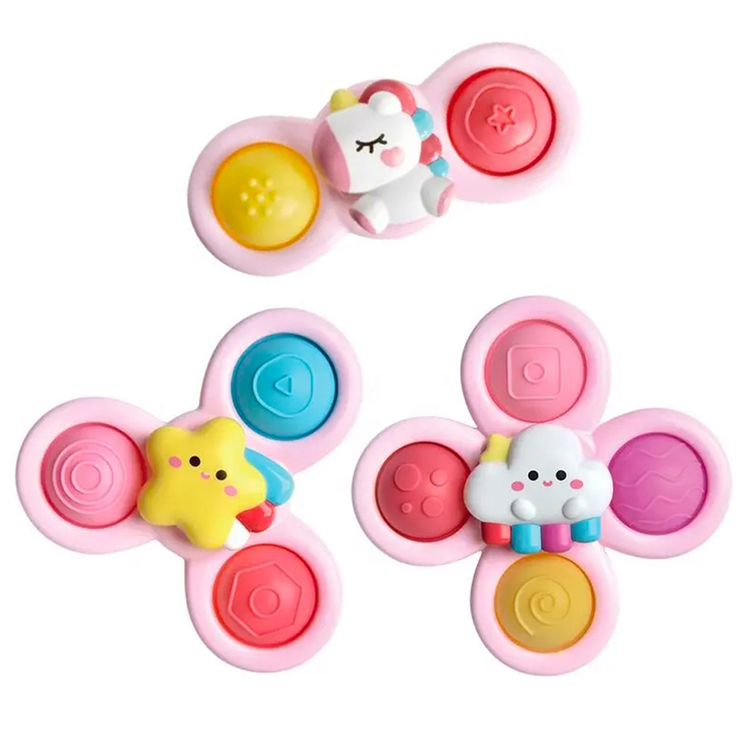 WOOPIE BABY Space Spinner Pop-it Sensory Toy Interchangeable 3 pcs Pink. - Slika 6