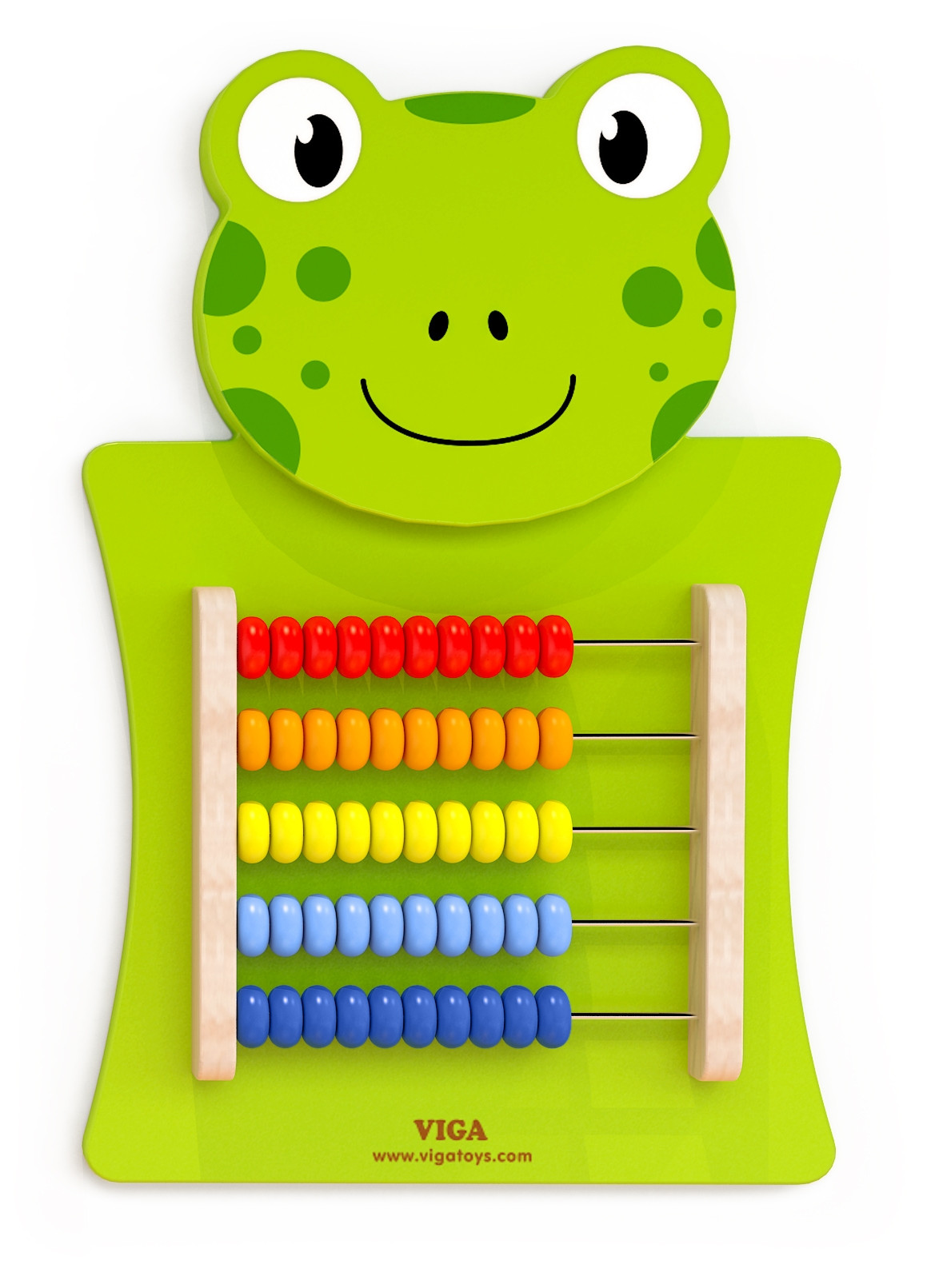 VIGA Wooden Manipulative Board Abacus Frog FSC Montessori Certificate - Slika 6