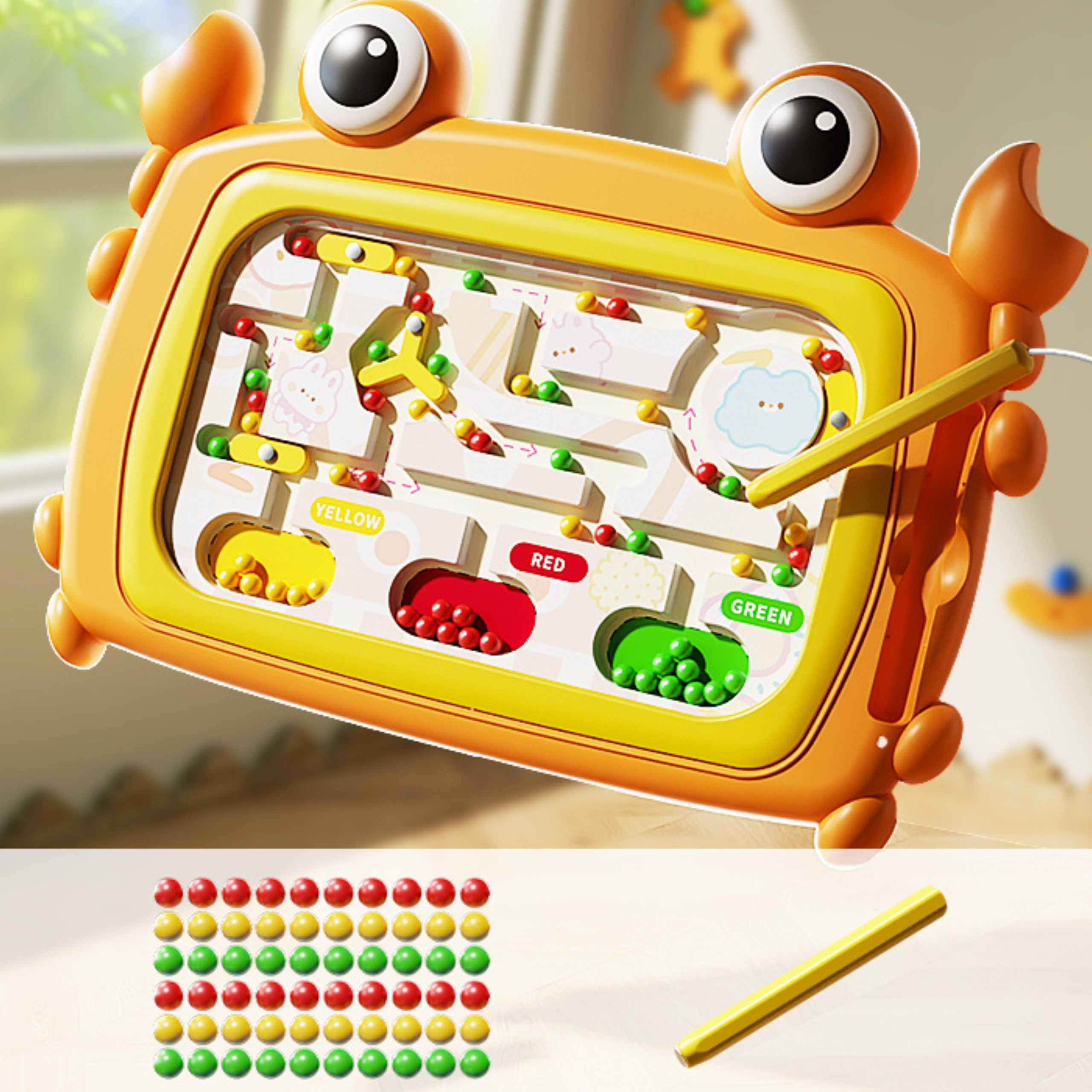 WOOPIE Montessori magnetska ploča Crab Maze Orange - Slika 6