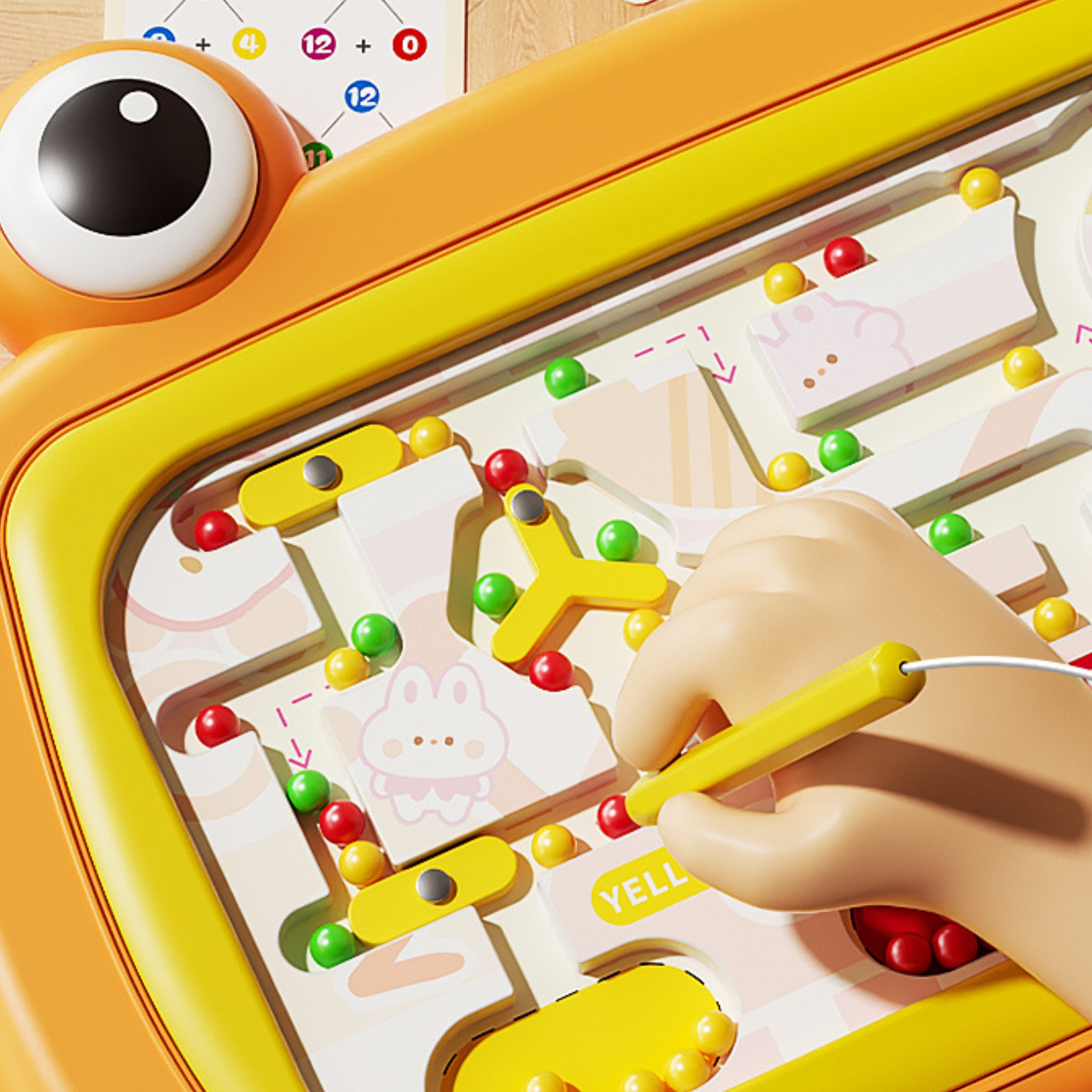WOOPIE Montessori magnetska ploča Crab Maze Orange - Slika 7
