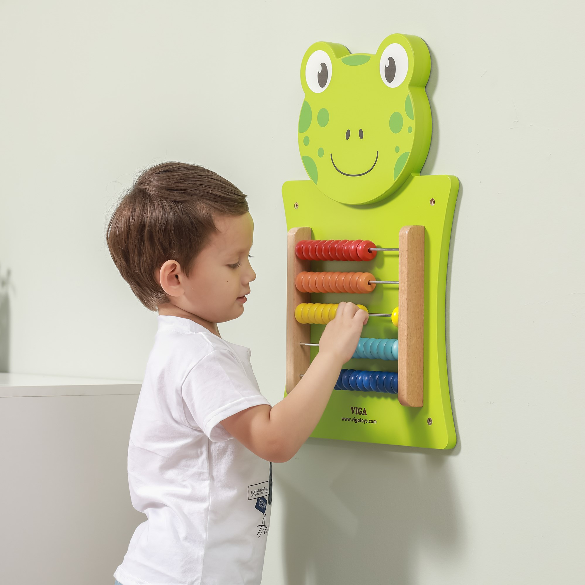 VIGA Wooden Manipulative Board Abacus Frog FSC Montessori Certificate - Slika 7