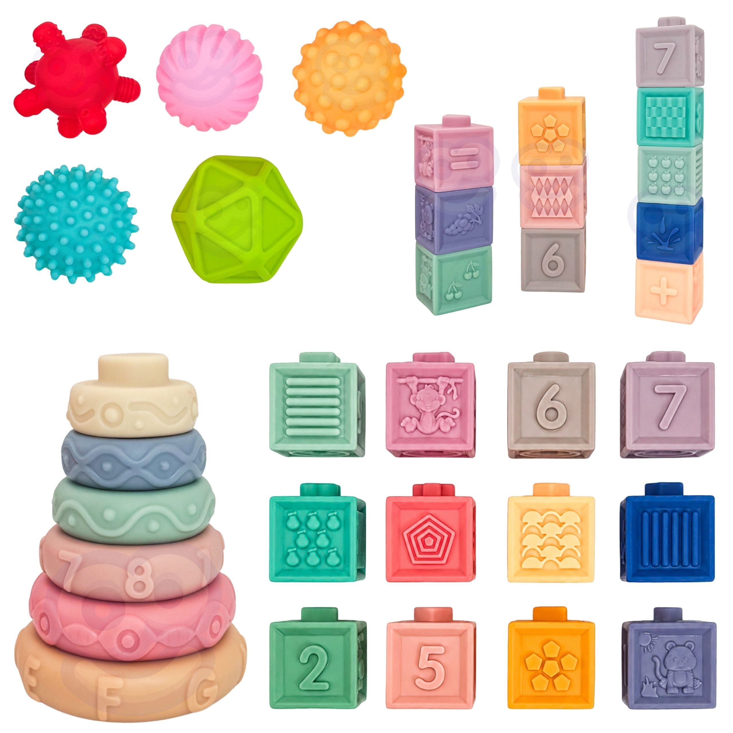 WOOPIE BABY Soft Sensory Blocks Teethers 23 pcs. - Slika 6