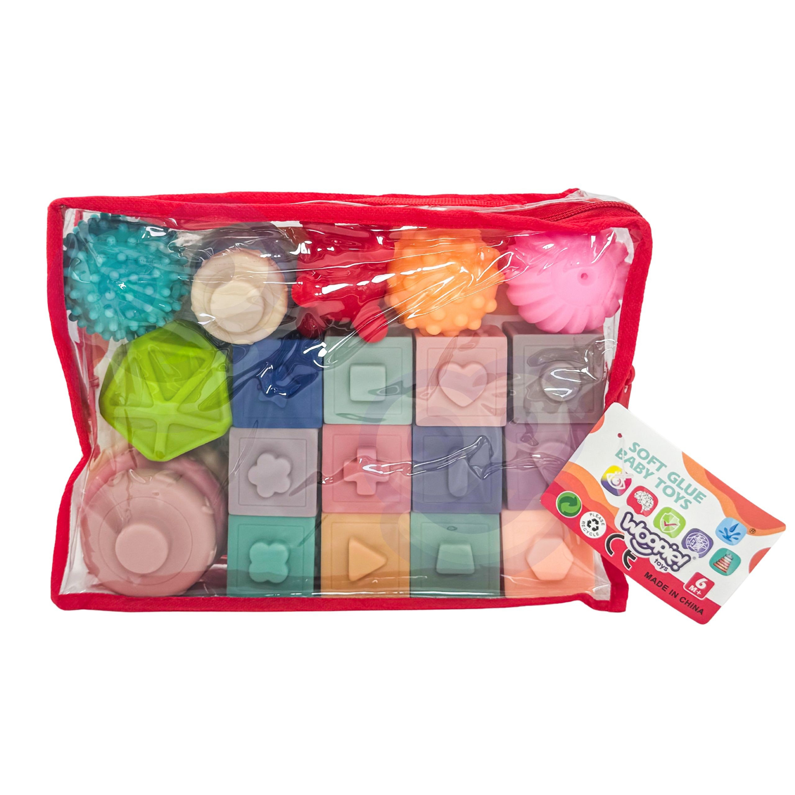 WOOPIE BABY Soft Sensory Blocks Teethers 23 pcs. - Slika 8