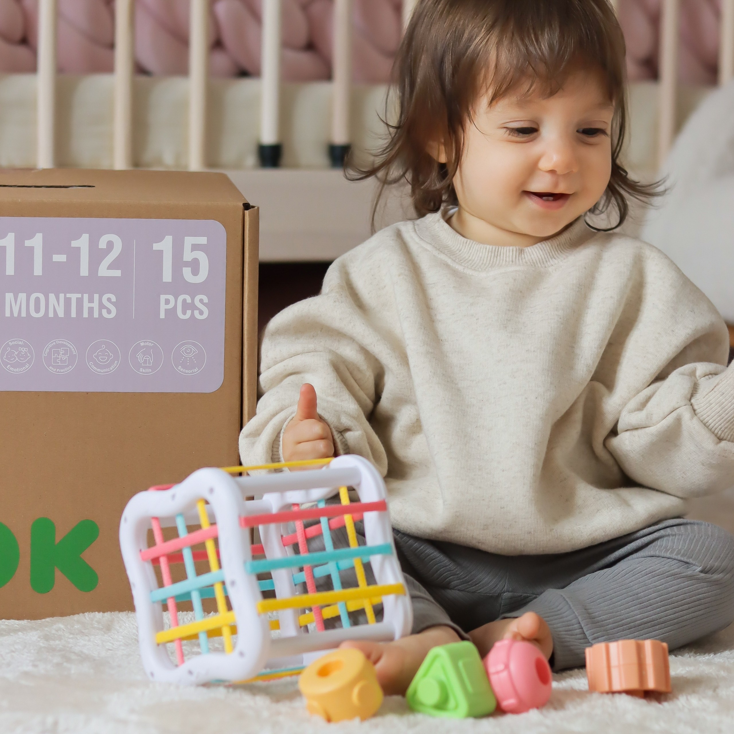 WOOPIE GREEN Box 5in1 Montessori edukativni 11-12M FSC - Slika 6