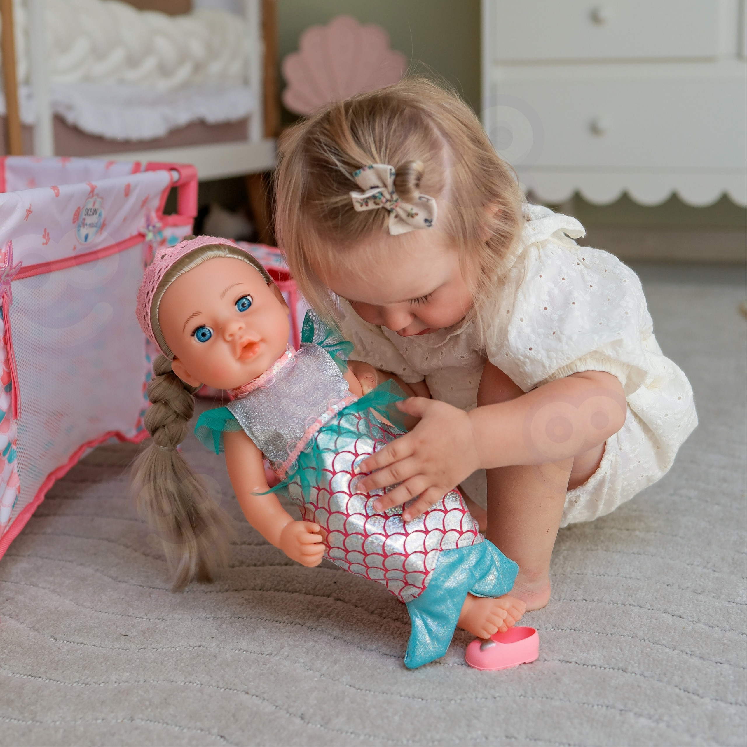 WOOPIE ROYAL Baby Doll 36 cm Mermaid Interactive Set XXL Caregiver 18 in 1 - Slika 4