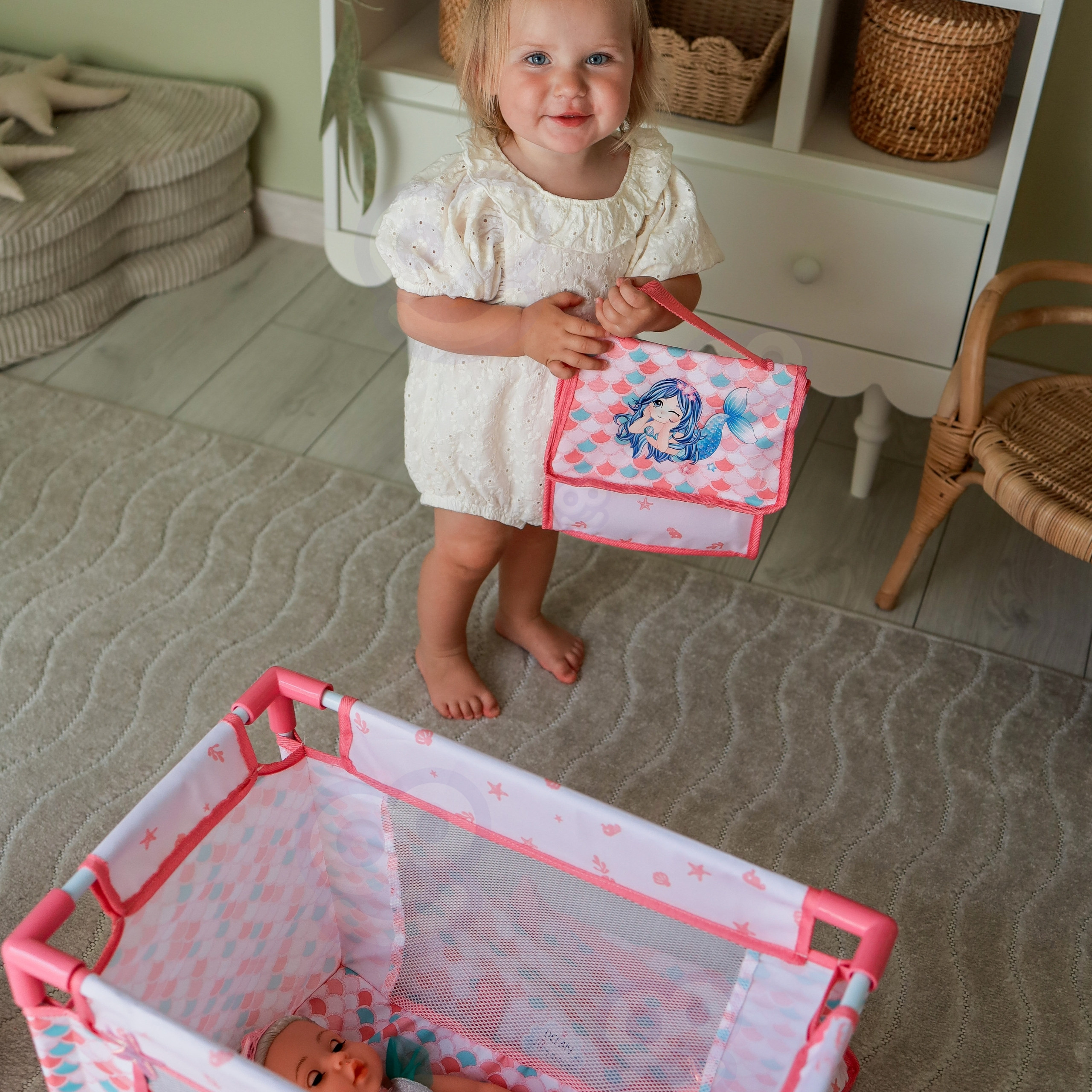 WOOPIE ROYAL Baby Doll 36 cm Mermaid Interactive Set XXL Caregiver 18 in 1 - Slika 8