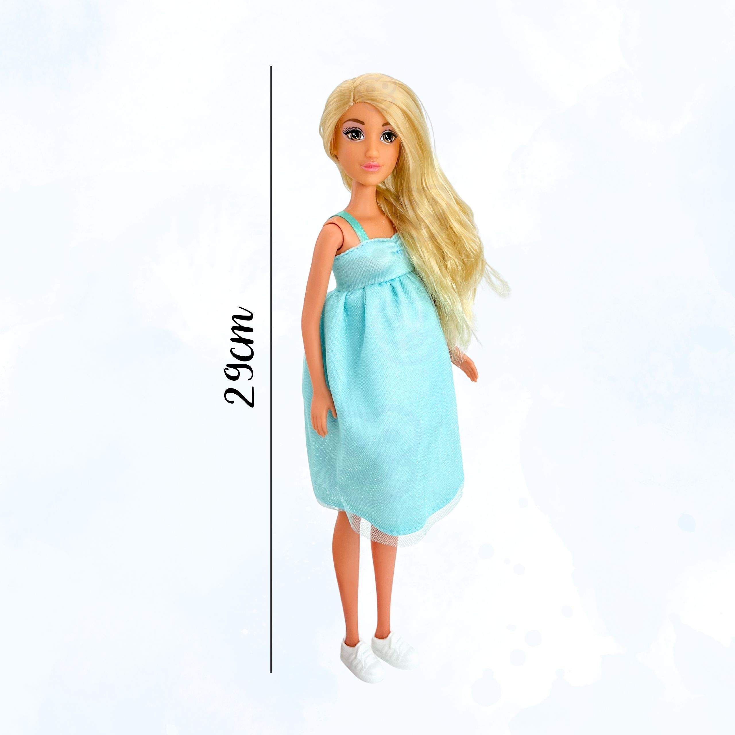 WOOPIE ROYAL Lily Doll with Pregnant Belly Baby Blue Dress - Slika 6