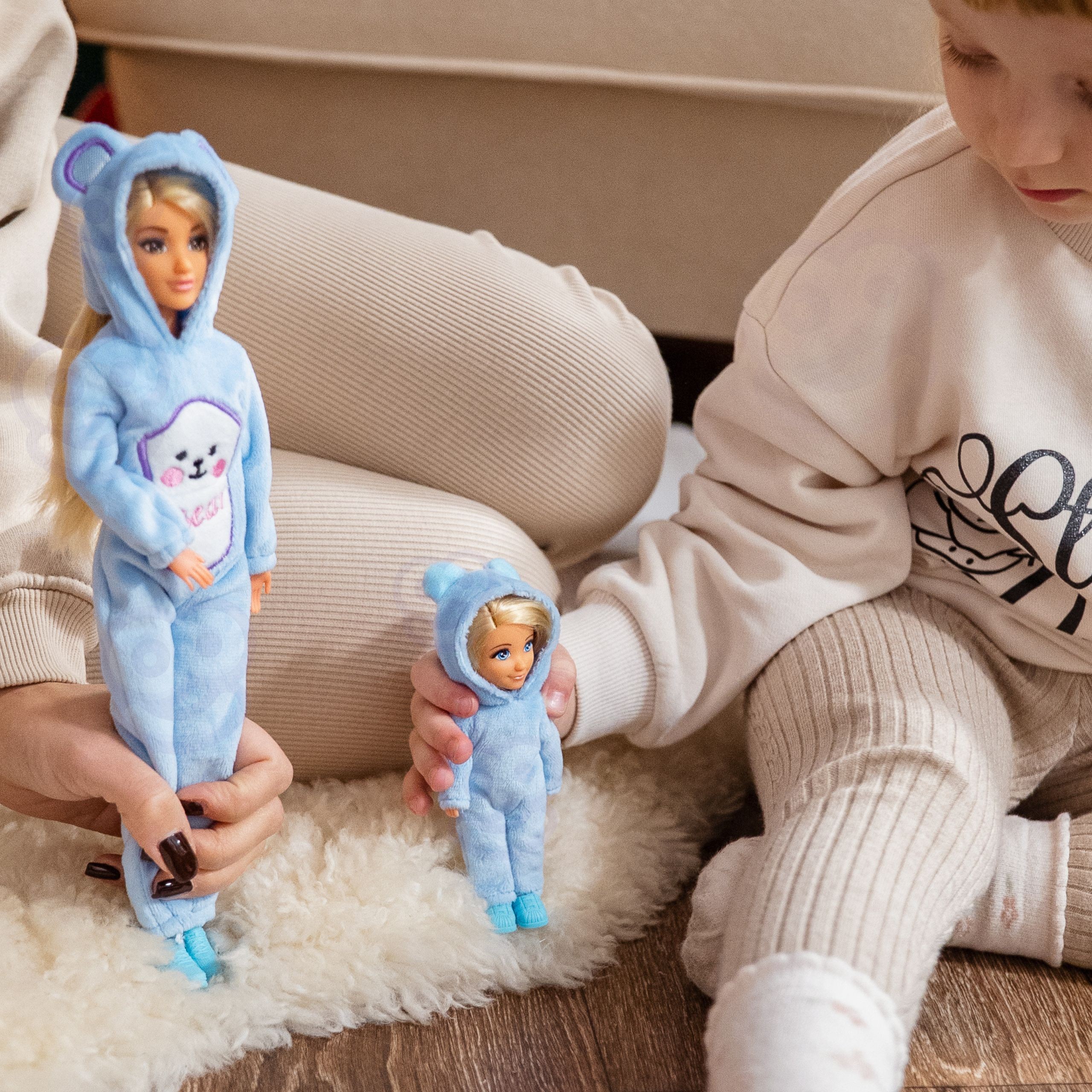 WOOPIE ROYAL Dolls Blue Teddy Bears Overalls Set of 2 - Slika 5