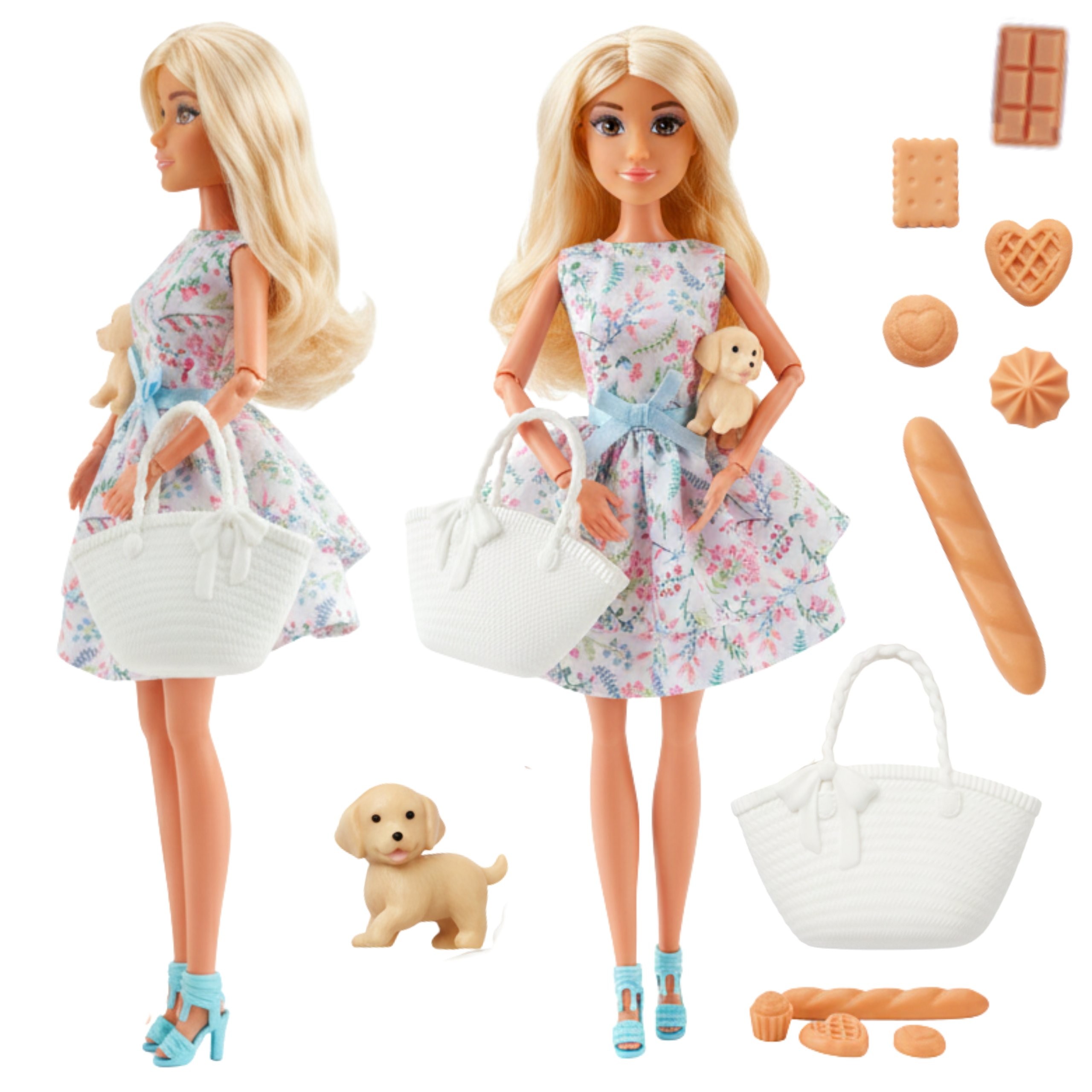 WOOPIE ROYAL Lily Doll 30 cm Spring Dress Accessories Doggie Picnic - Slika 4