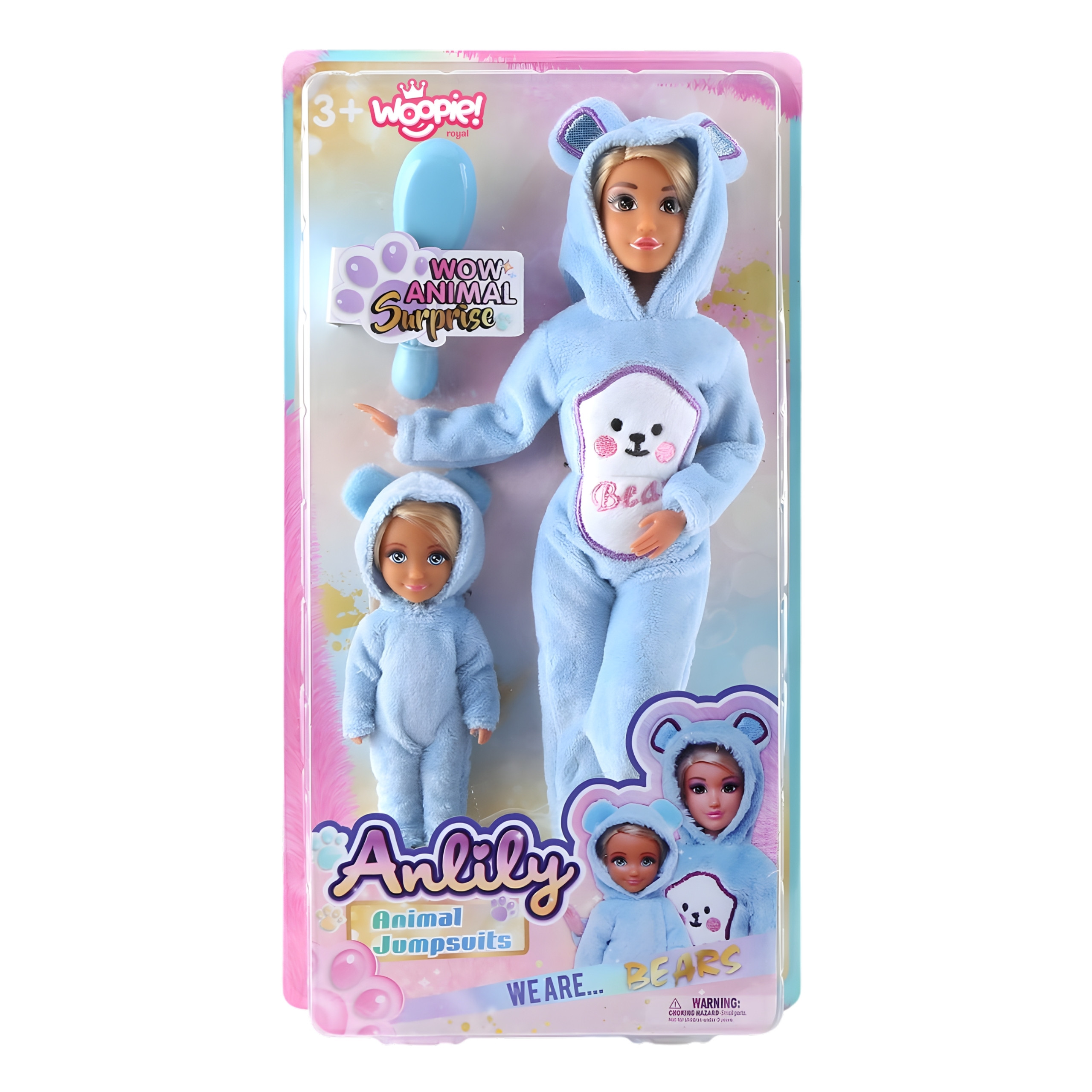 WOOPIE ROYAL Dolls Blue Teddy Bears Overalls Set of 2 - Slika 8