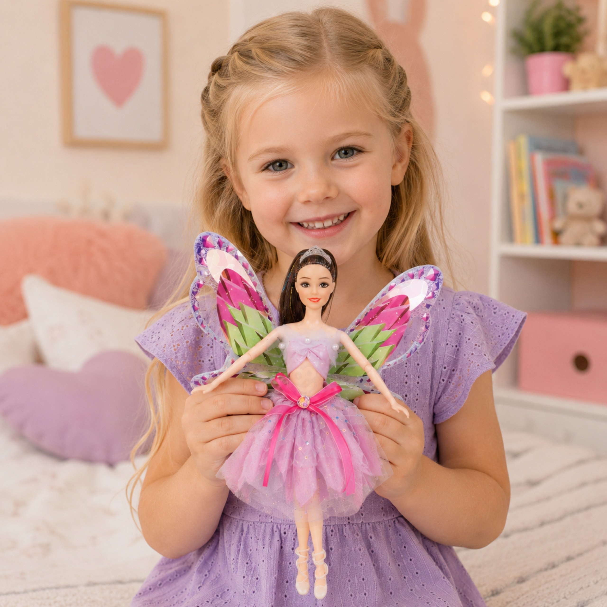 WOOPIE ROYAL Emi Fairy Doll with Colorful Wings and Balloons - Slika 3