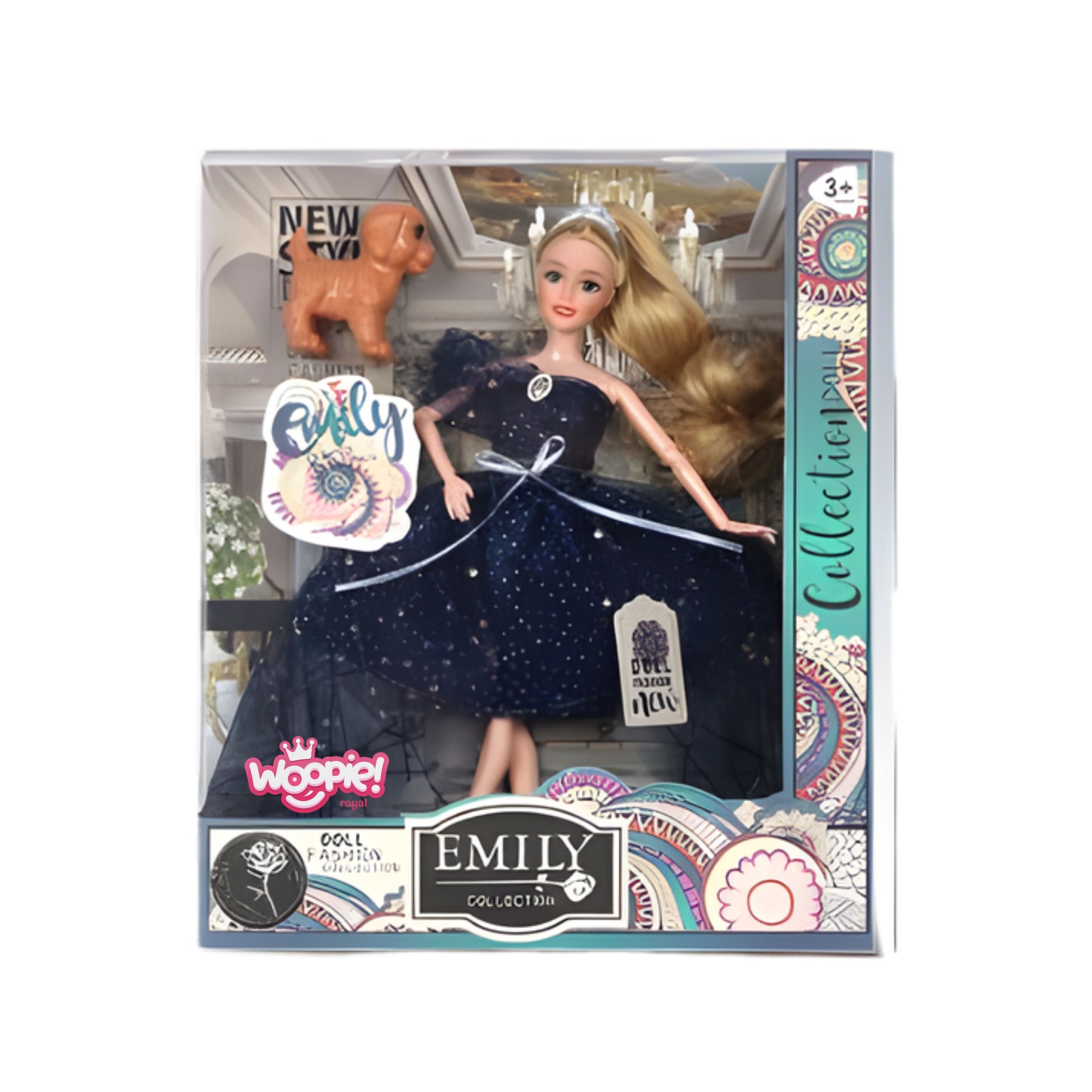 WOOPIE ROYAL Emi Doll in Crown and Black Dress Doggie - Slika 4