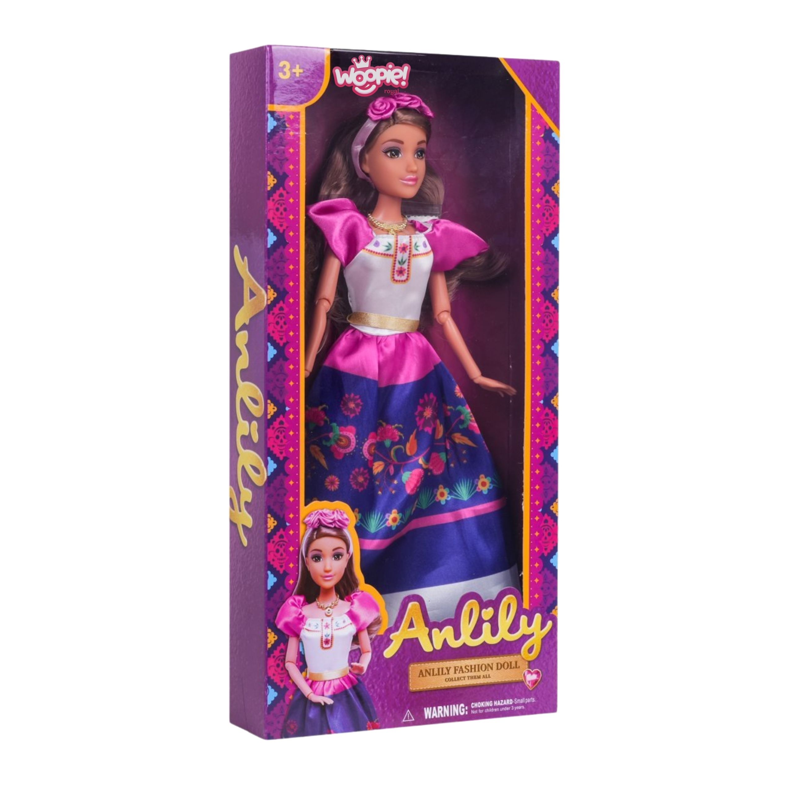 WOOPIE ROYAL Women of the World Dolls Lily Mexican Traditional Floral Dress - Slika 7