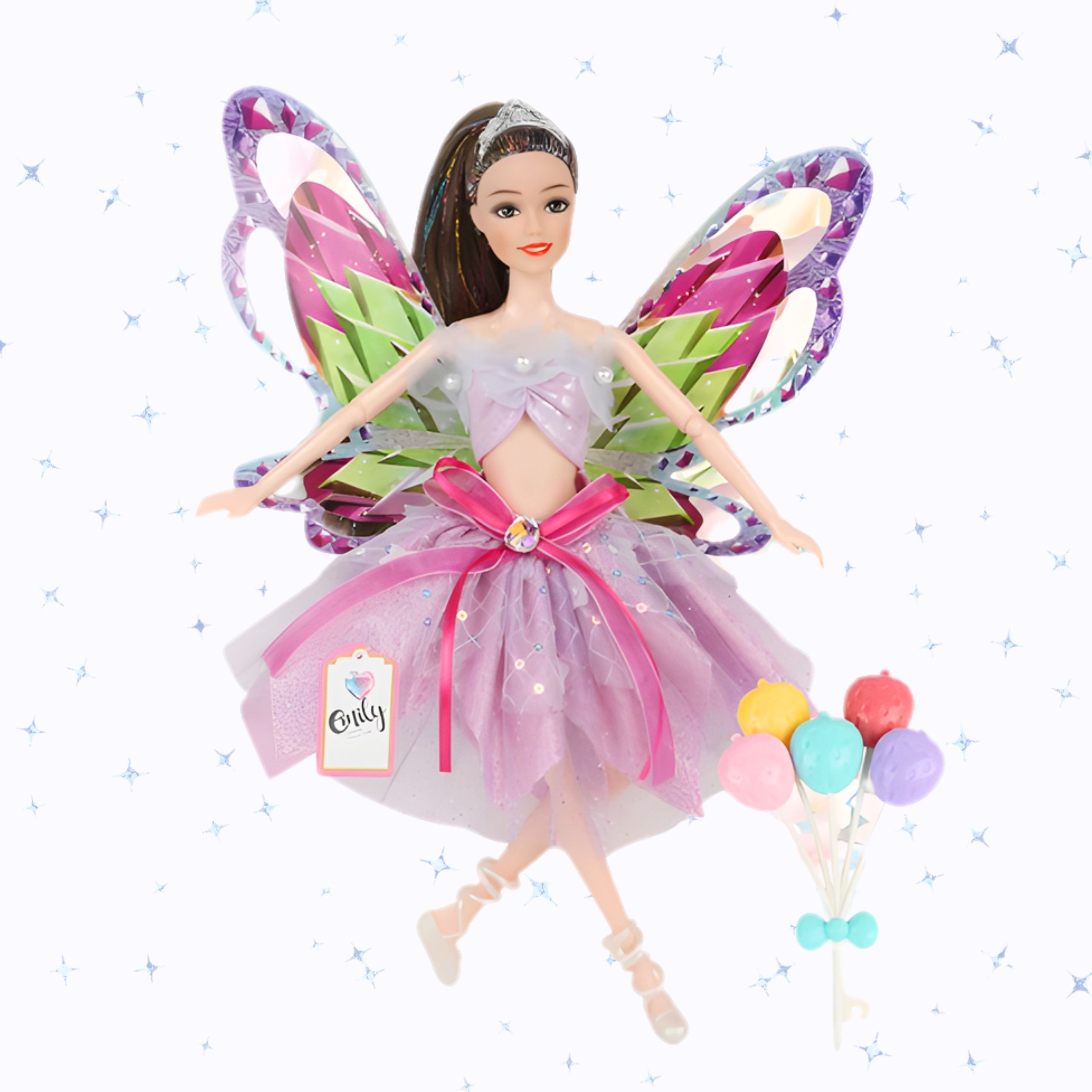 WOOPIE ROYAL Emi Fairy Doll with Colorful Wings and Balloons - Slika 5