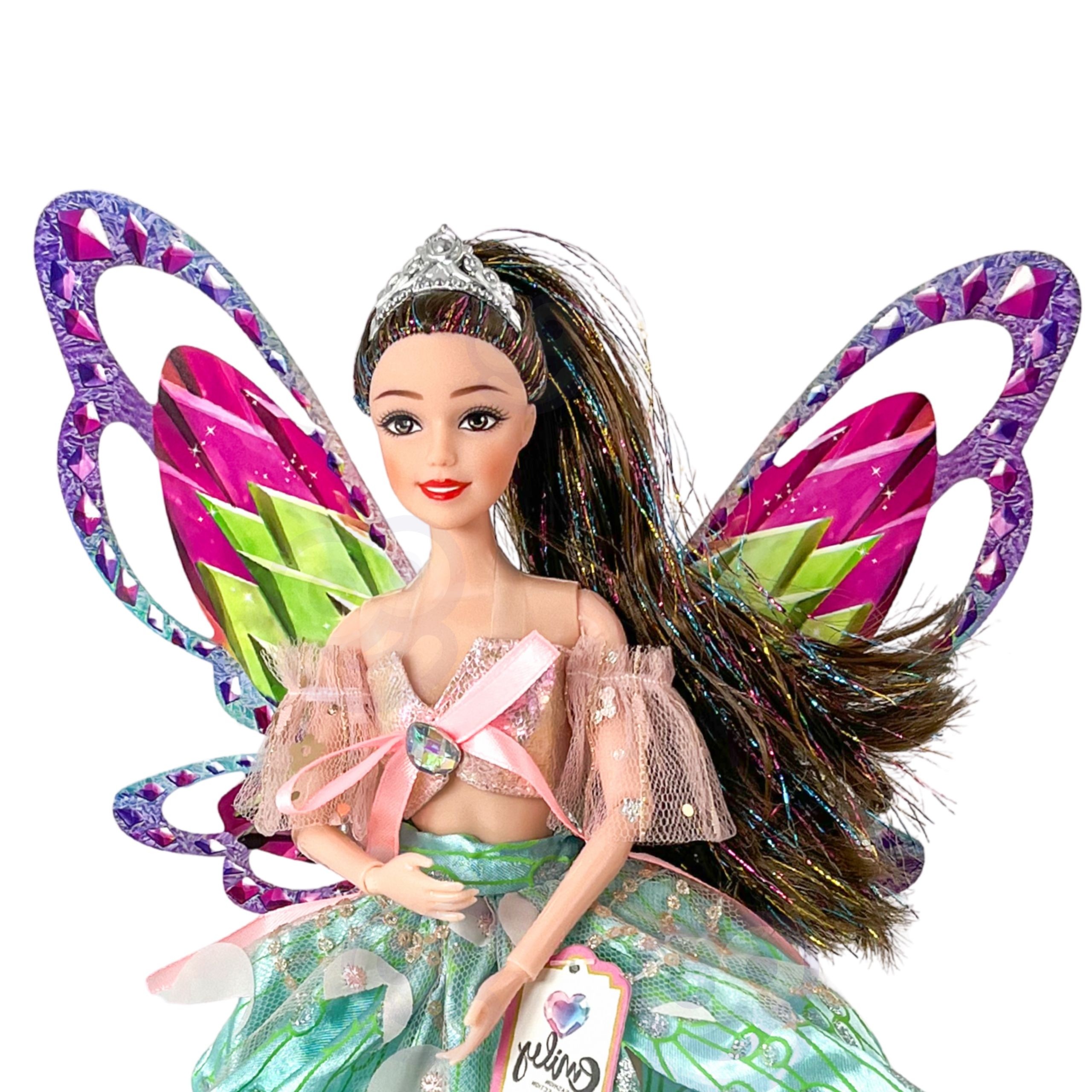 WOOPIE ROYAL Emi Fairy Doll with Colorful Wings and Hairbrush - Slika 5