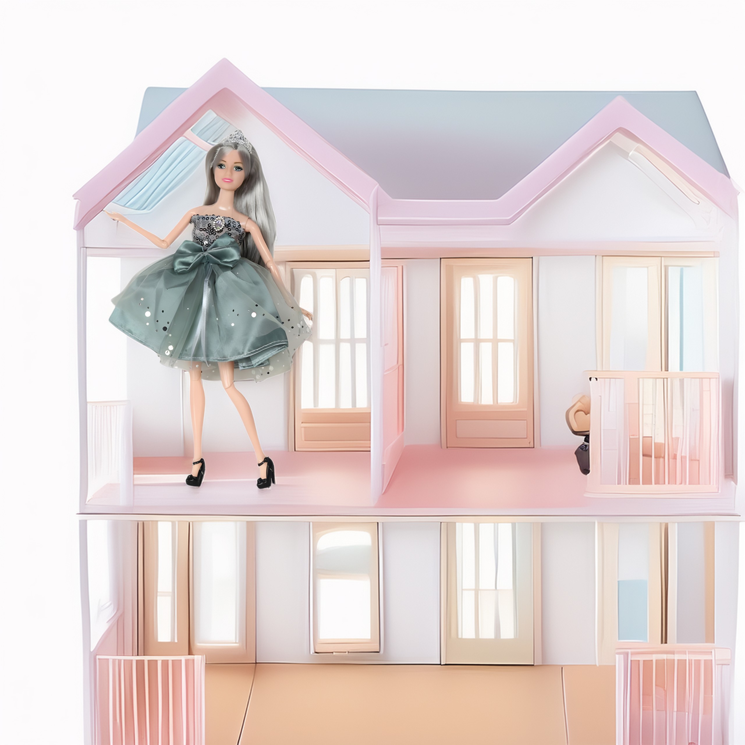 WOOPIE ROYAL Emi Doll in an Elegant Tulle Dress with a Bow and Bouquet - Slika 5