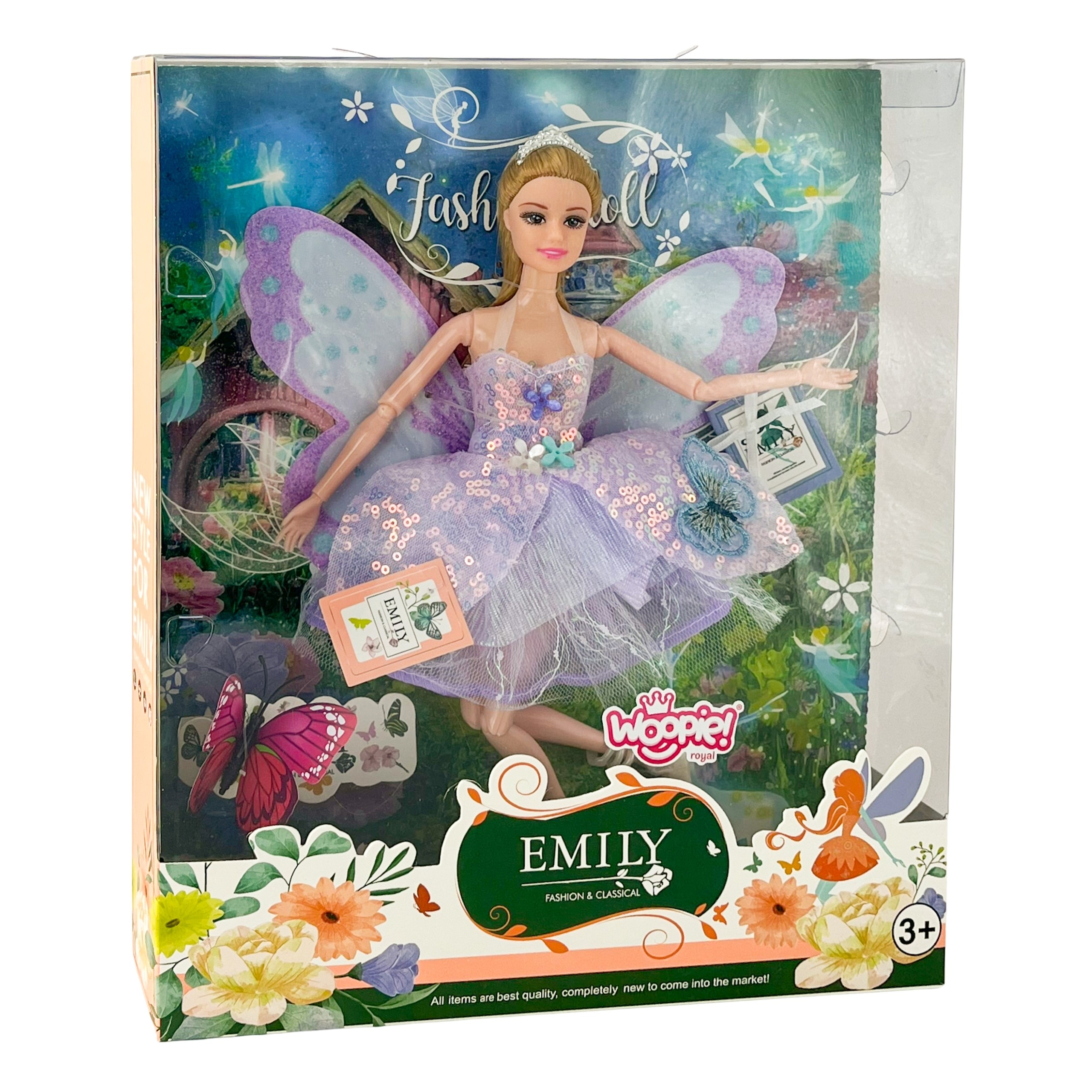 WOOPIE ROYAL EMI Fairy Doll – Fairytale Princess with Butterfly Wings - Slika 5