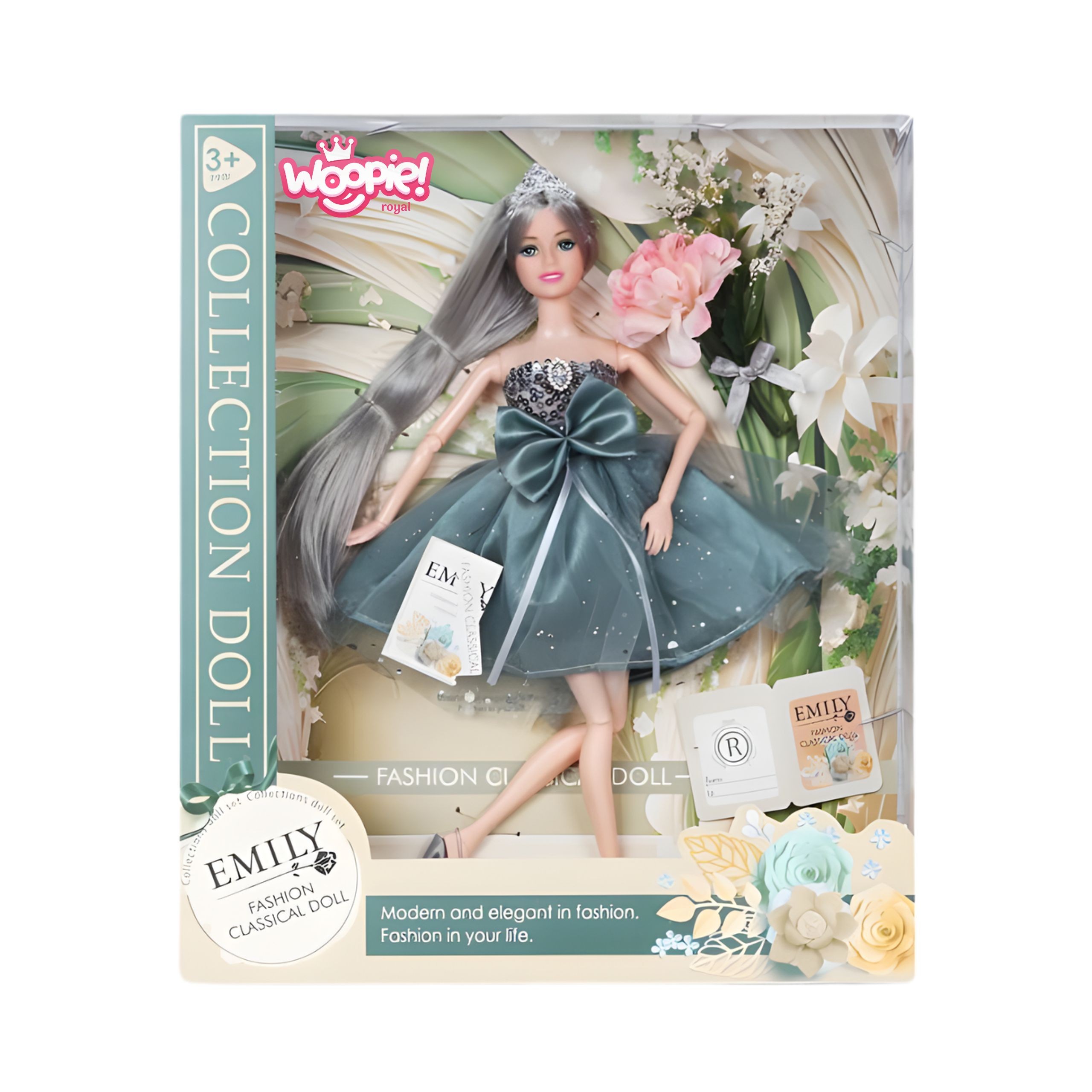 WOOPIE ROYAL Emi Doll in an Elegant Tulle Dress with a Bow and Bouquet - Slika 8